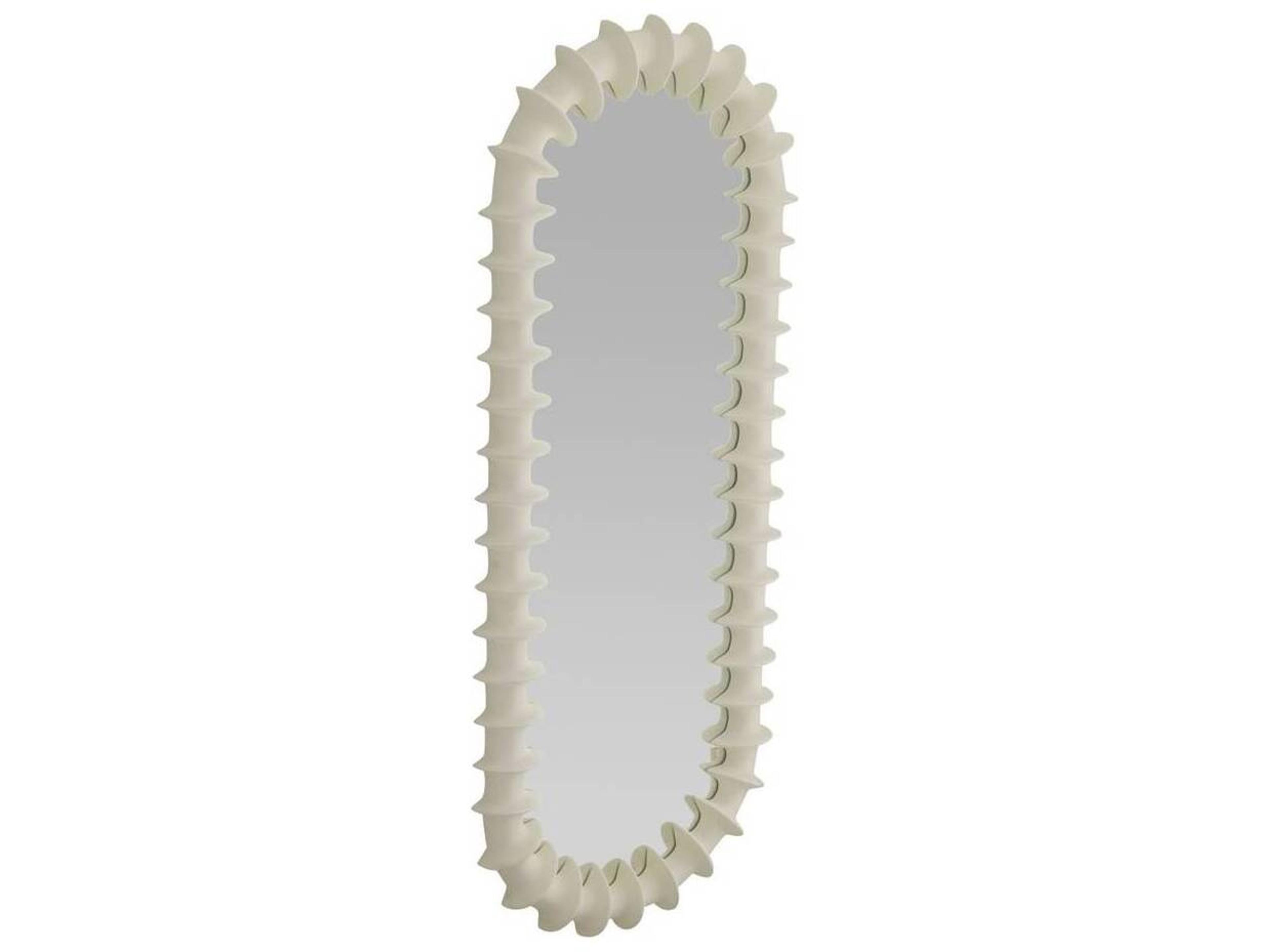Arteriors Home Matte Ivory Plain Floor Mirror Oval