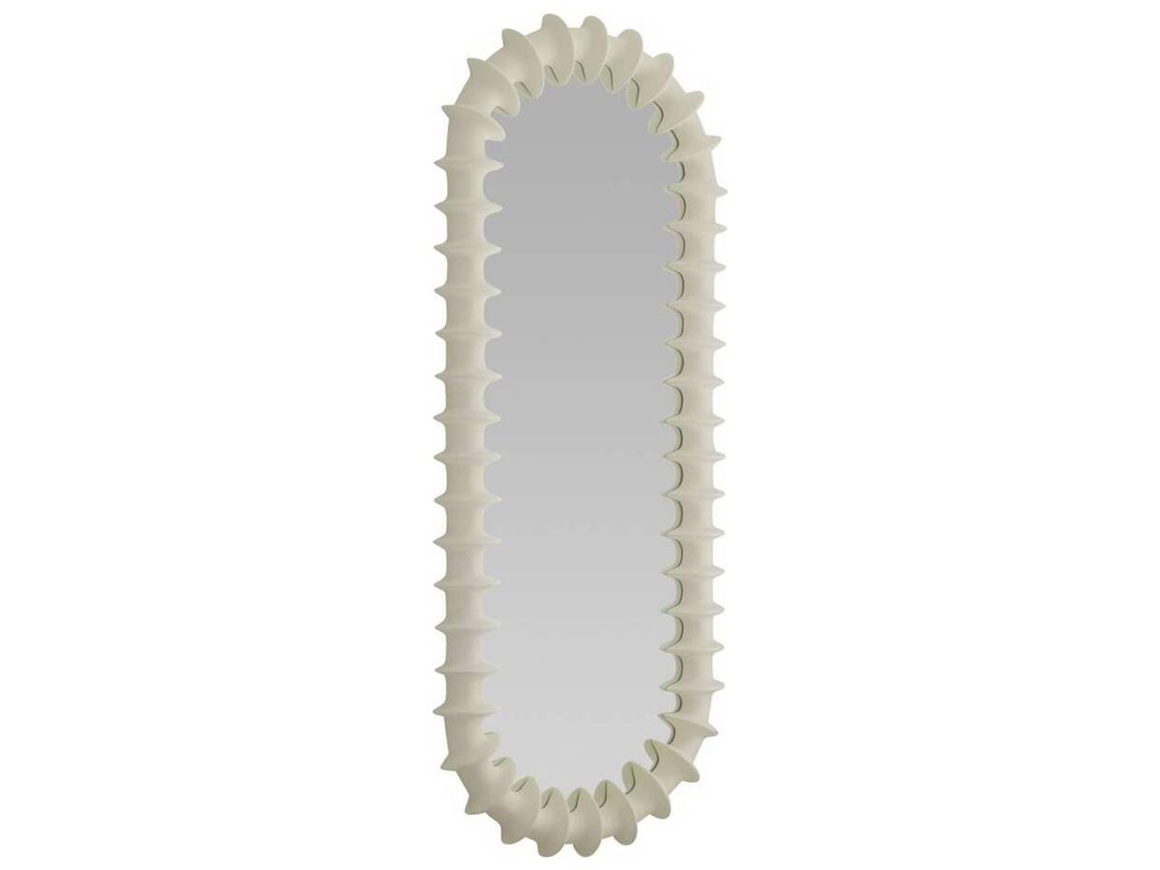 Arteriors Home Matte Ivory Plain Floor Mirror Oval