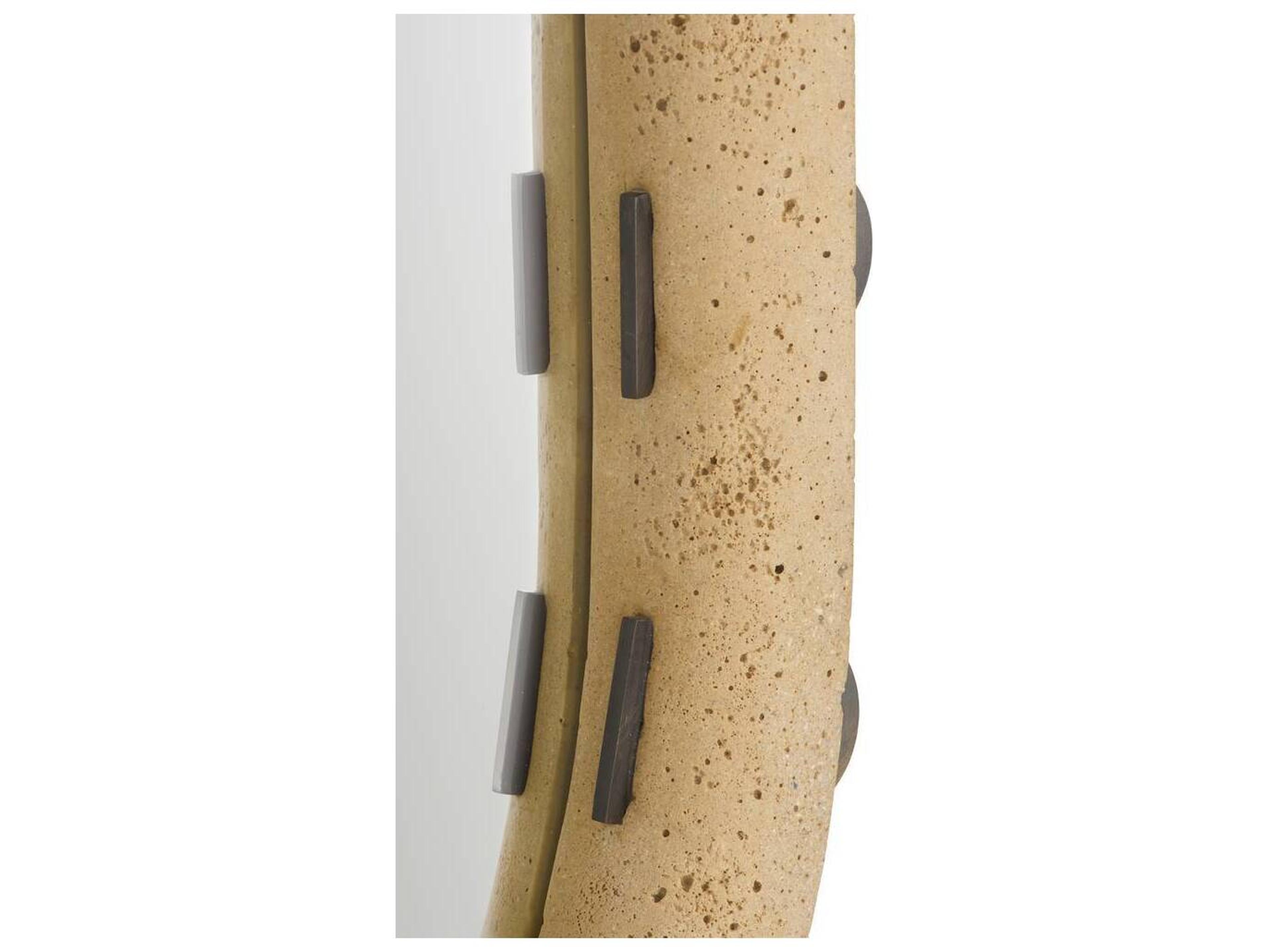 Arteriors Home Faux Travertine Wall Mirror Oval