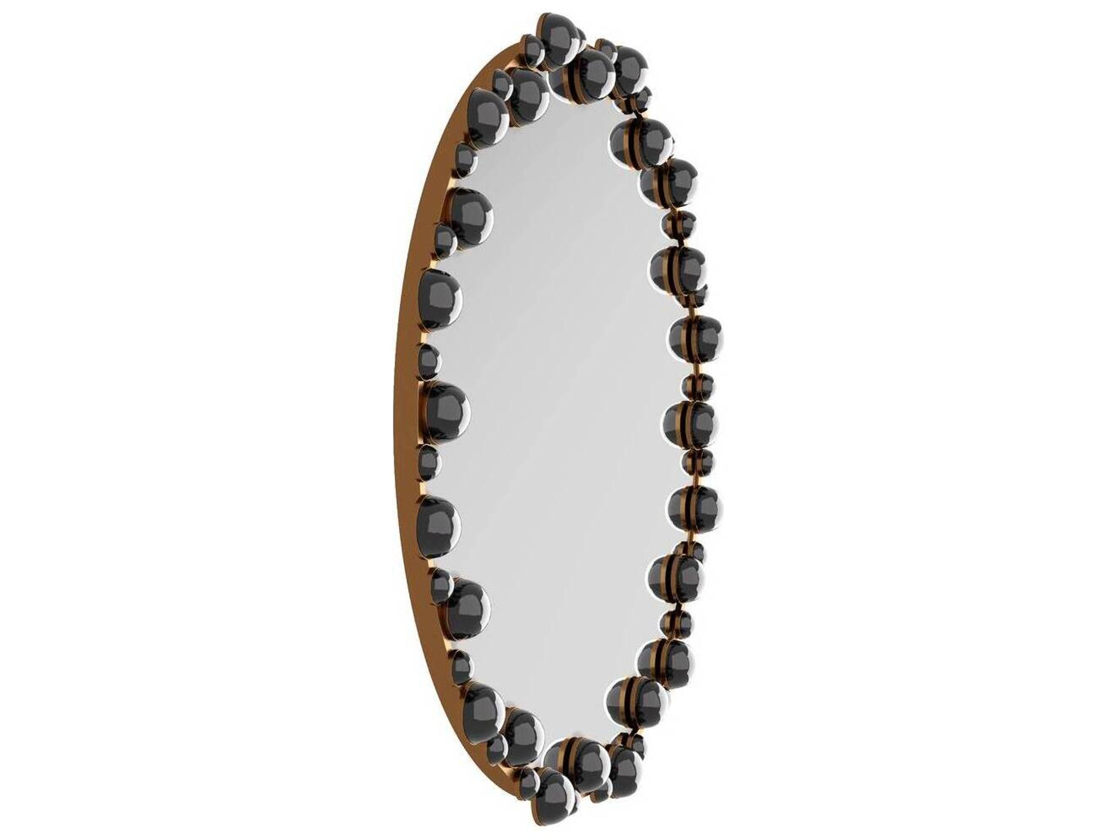 Zaldana Wall Mirror Round Black Glass