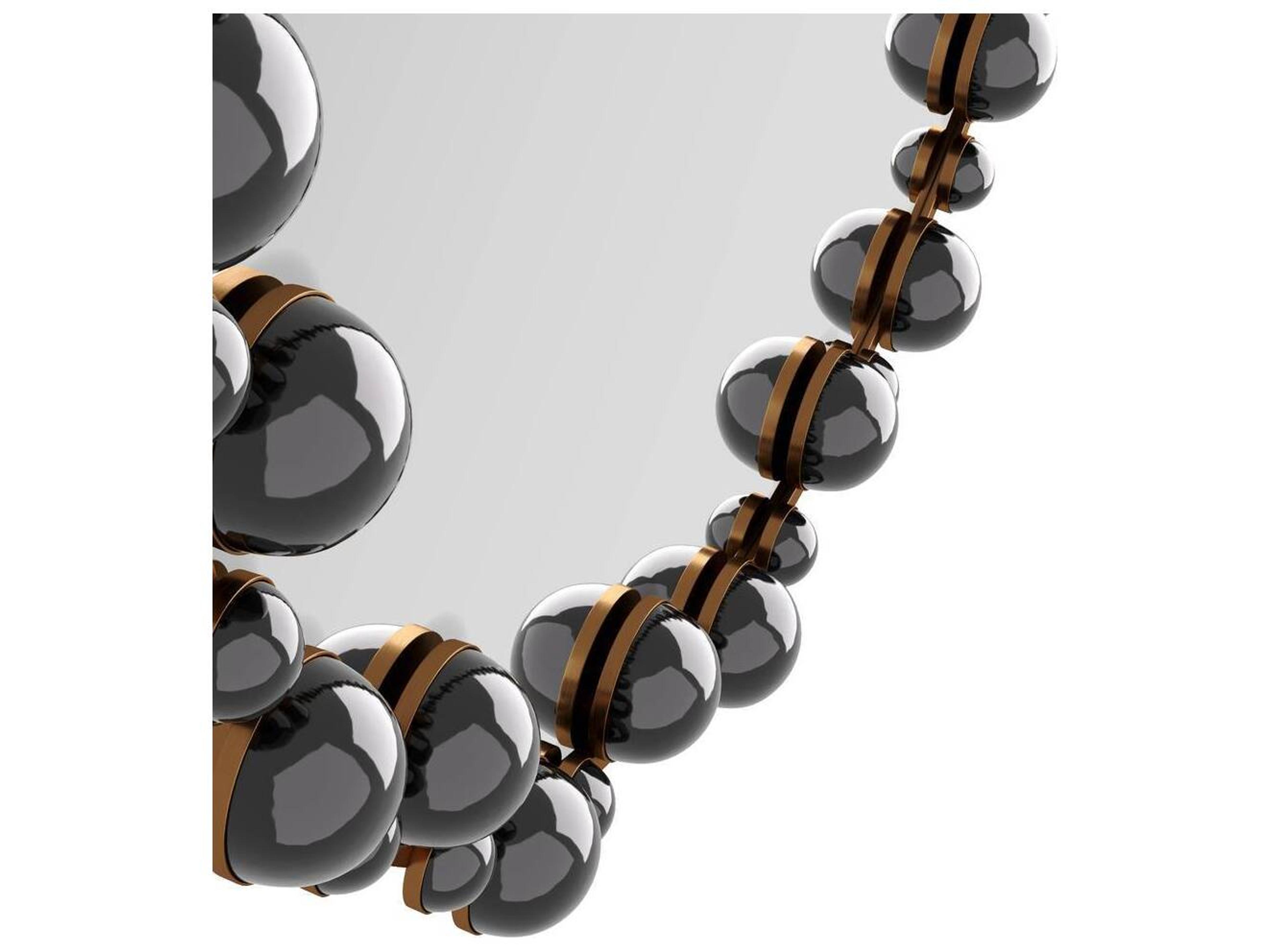 Arteriors Home Black Antique Brass Wall Mirror Round