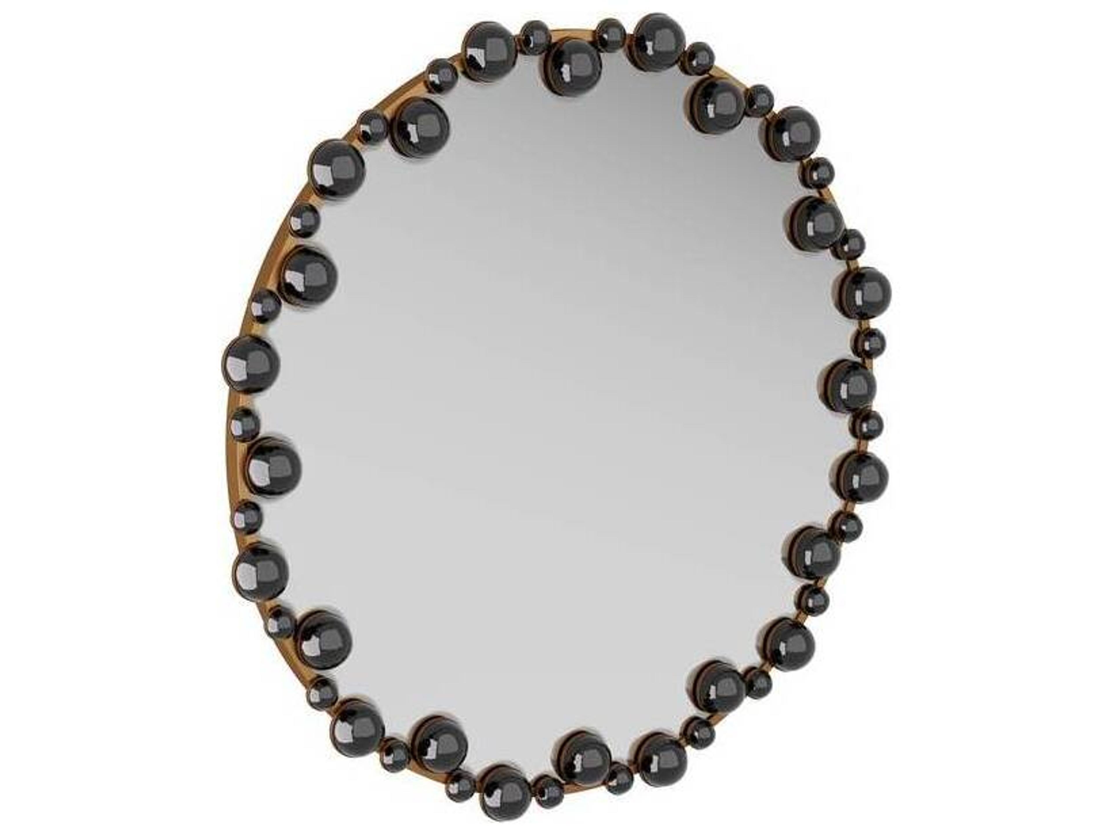 Arteriors Home Black Antique Brass Wall Mirror Round