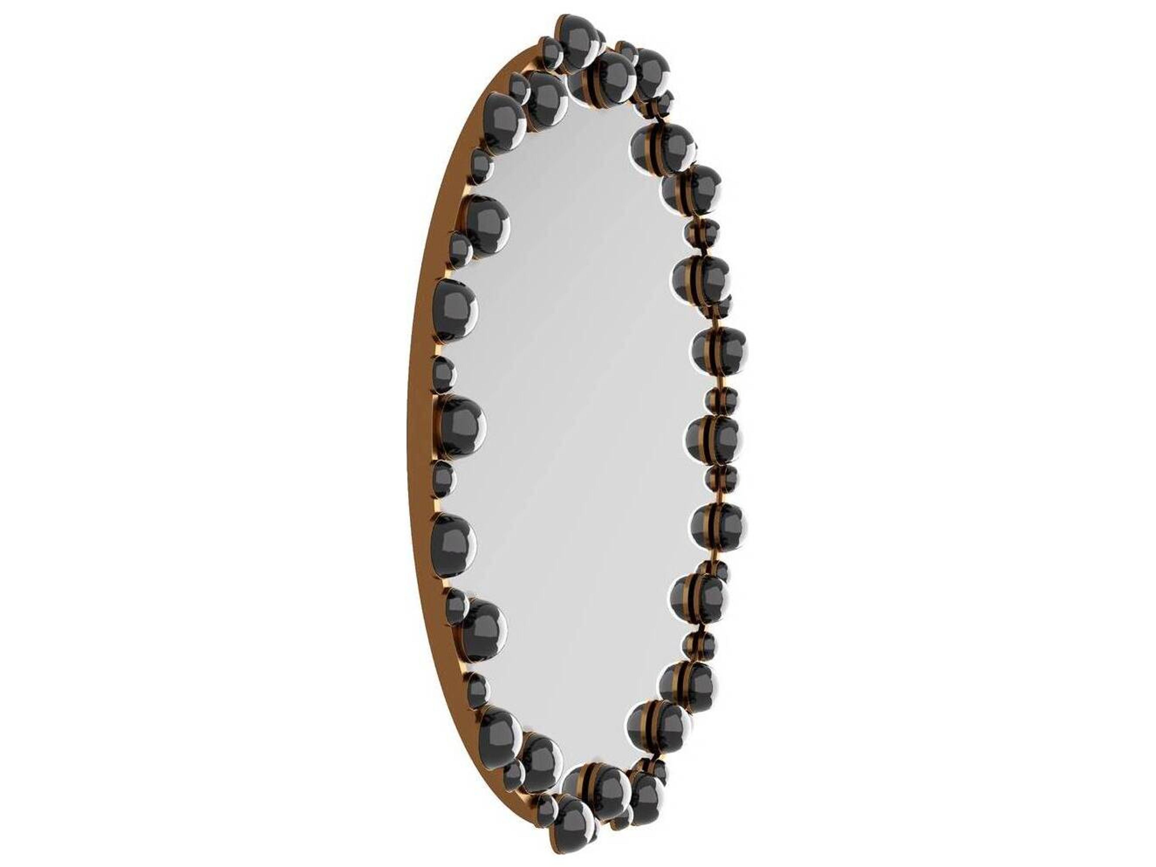 Arteriors Home Black Antique Brass Wall Mirror Round