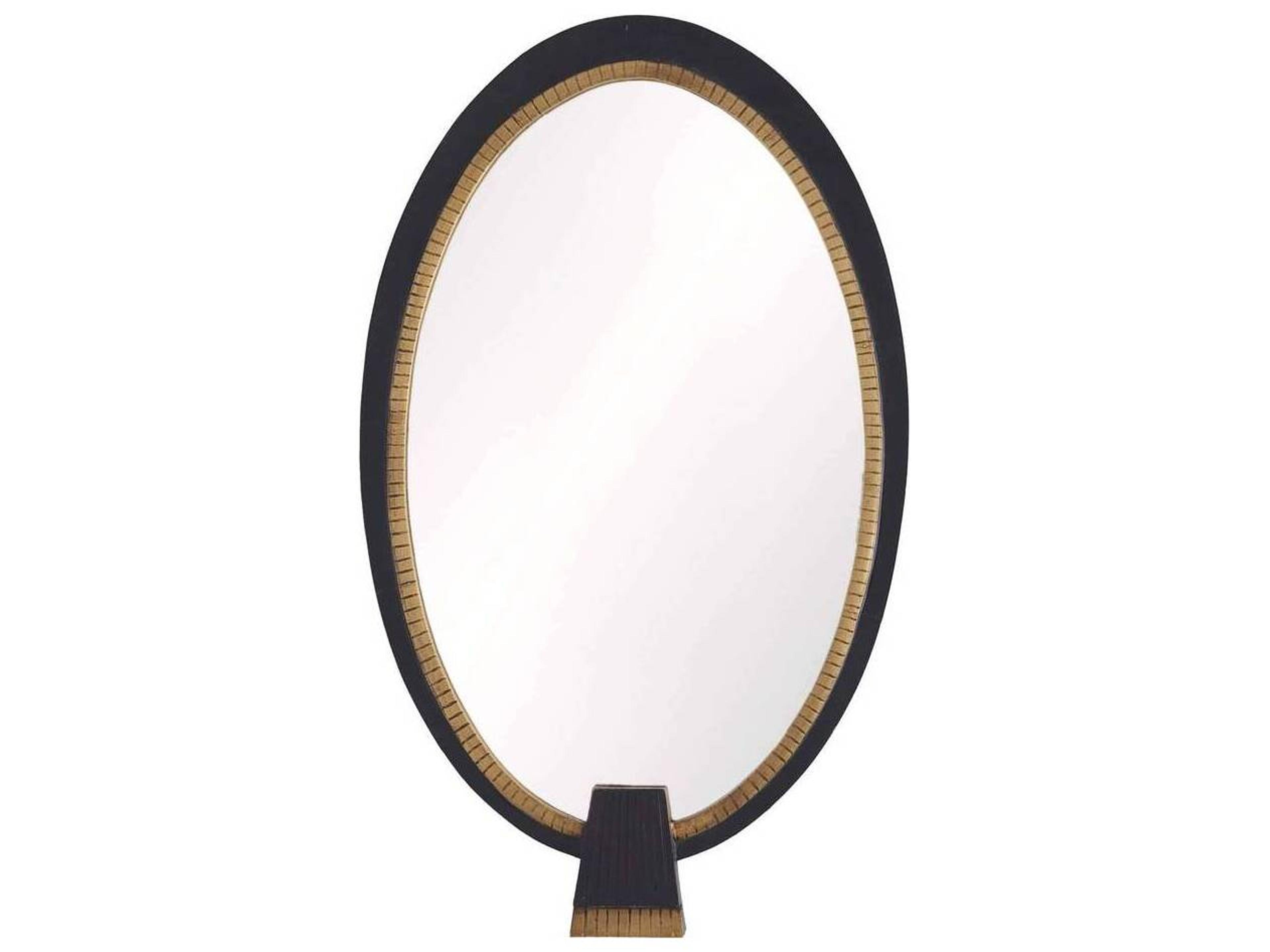 Arteriors Home Ebony Antique Brass Wall Mirror Oval