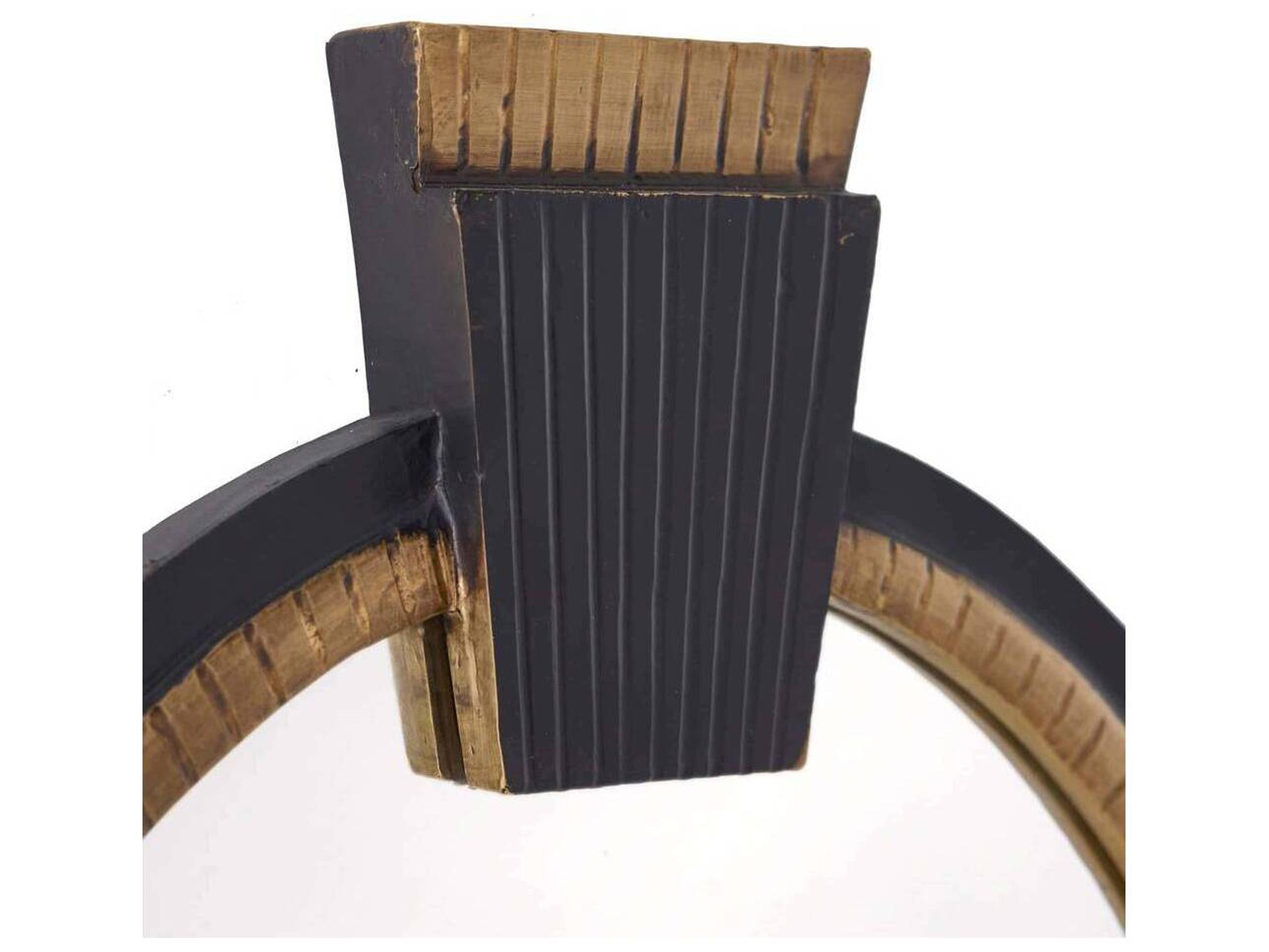 Arteriors Home Ebony Antique Brass Wall Mirror Oval