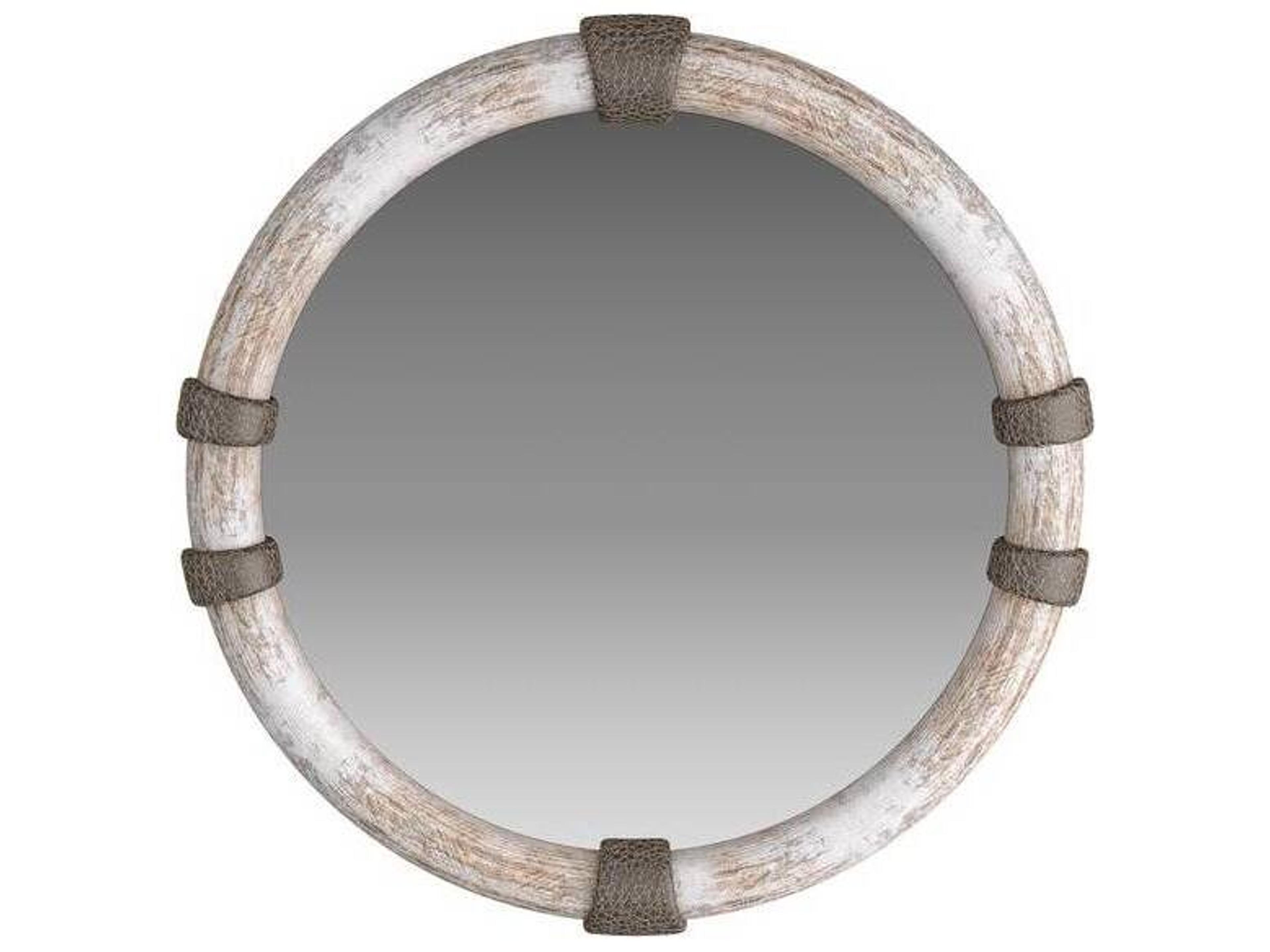 Bresnahan Mirror Round Limed Wood