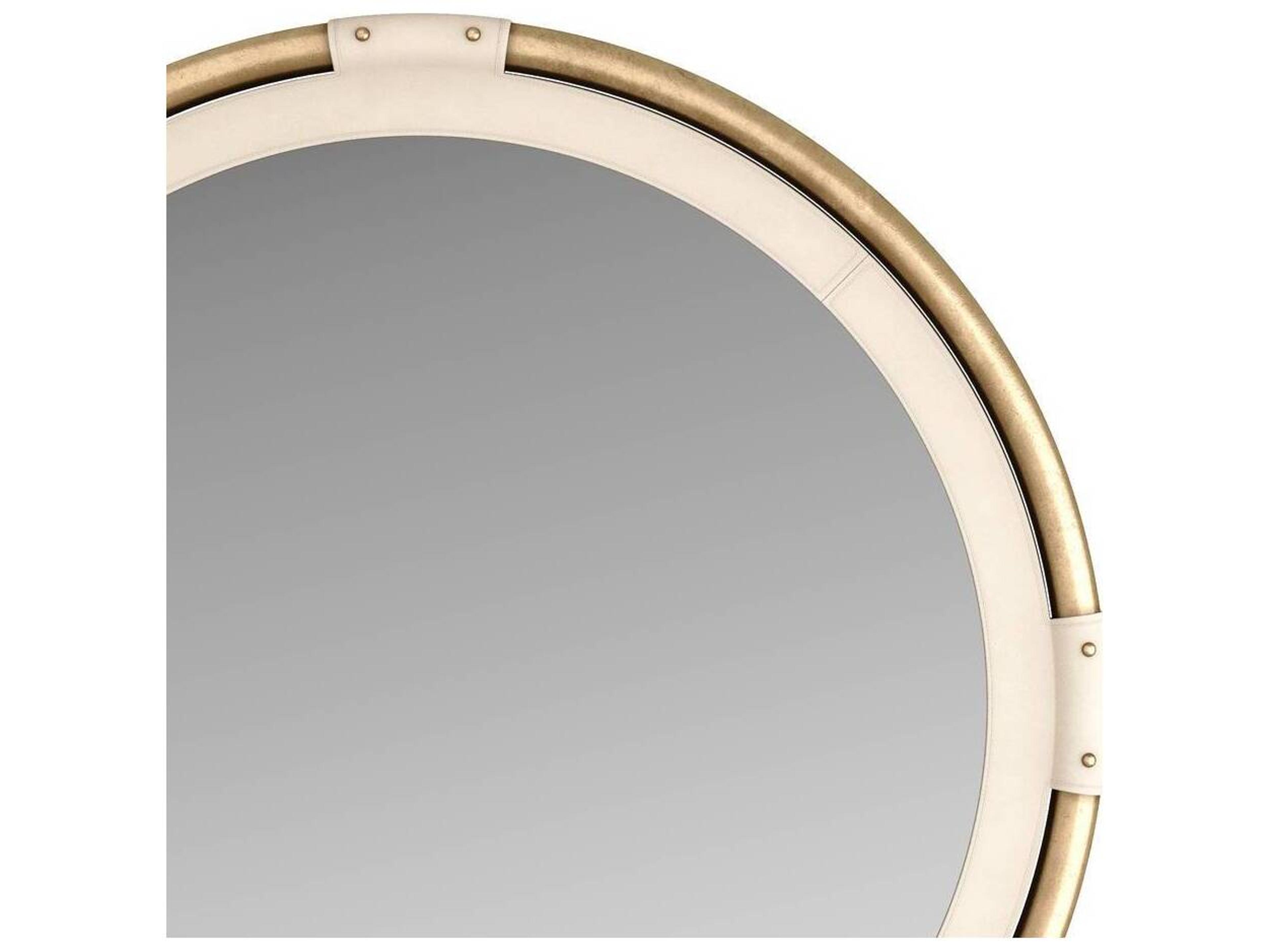 Arteriors Home Antique Brass Ivory Wall Mirror Round