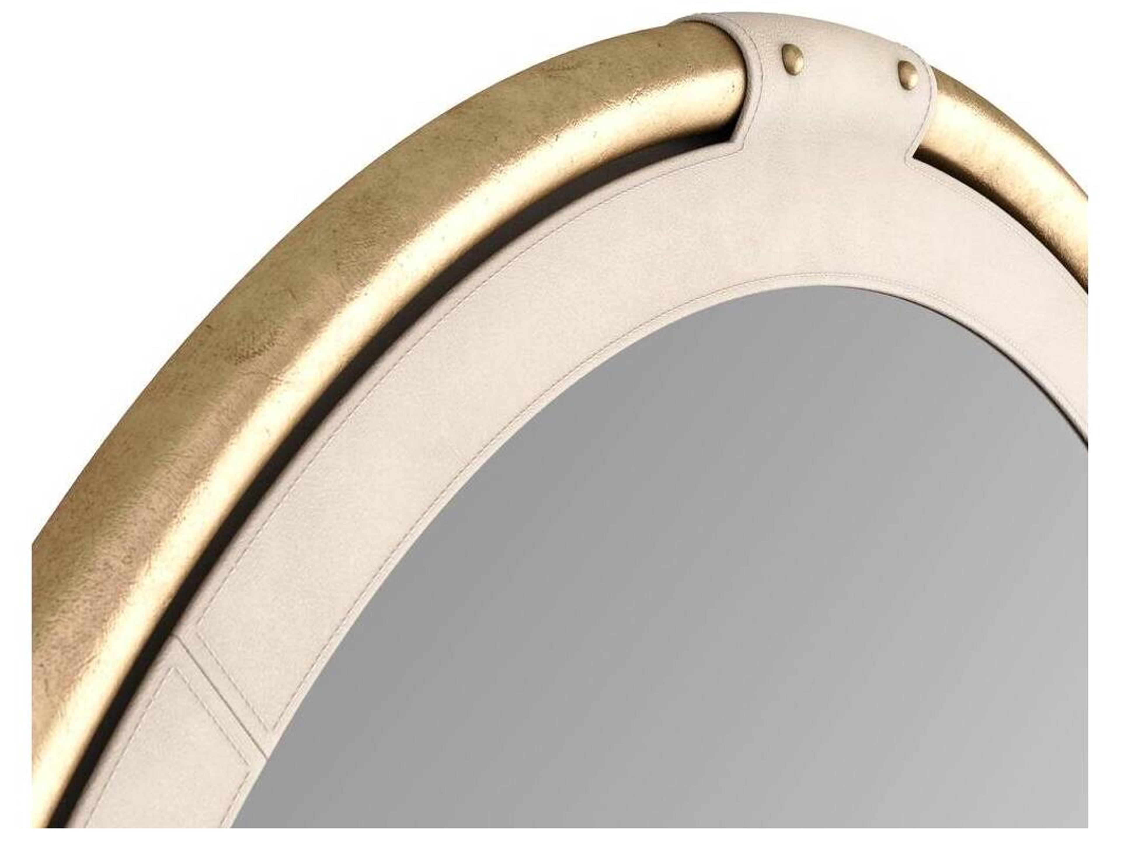 Arteriors Home Antique Brass Ivory Wall Mirror Round