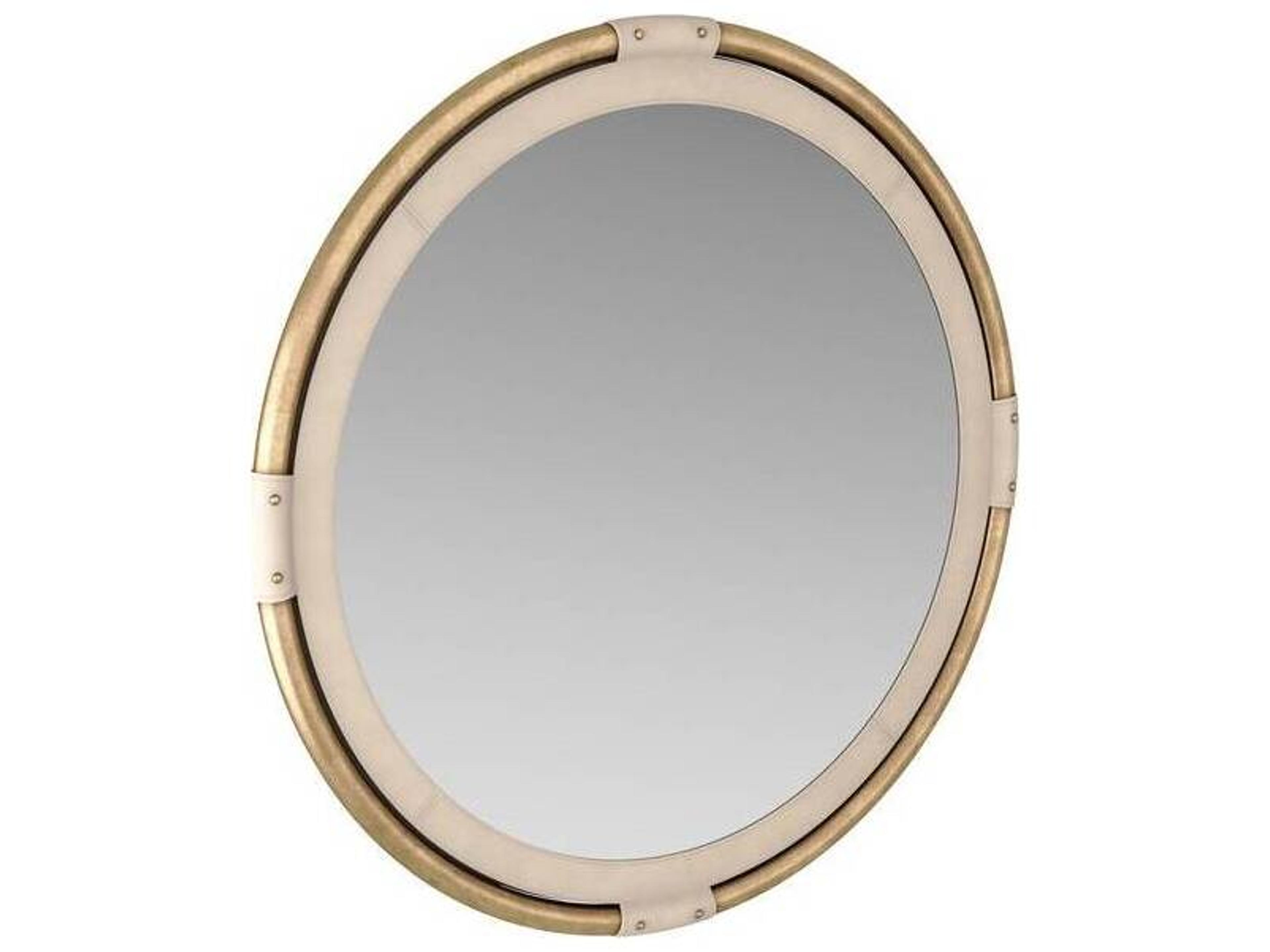 Arteriors Home Antique Brass Ivory Wall Mirror Round