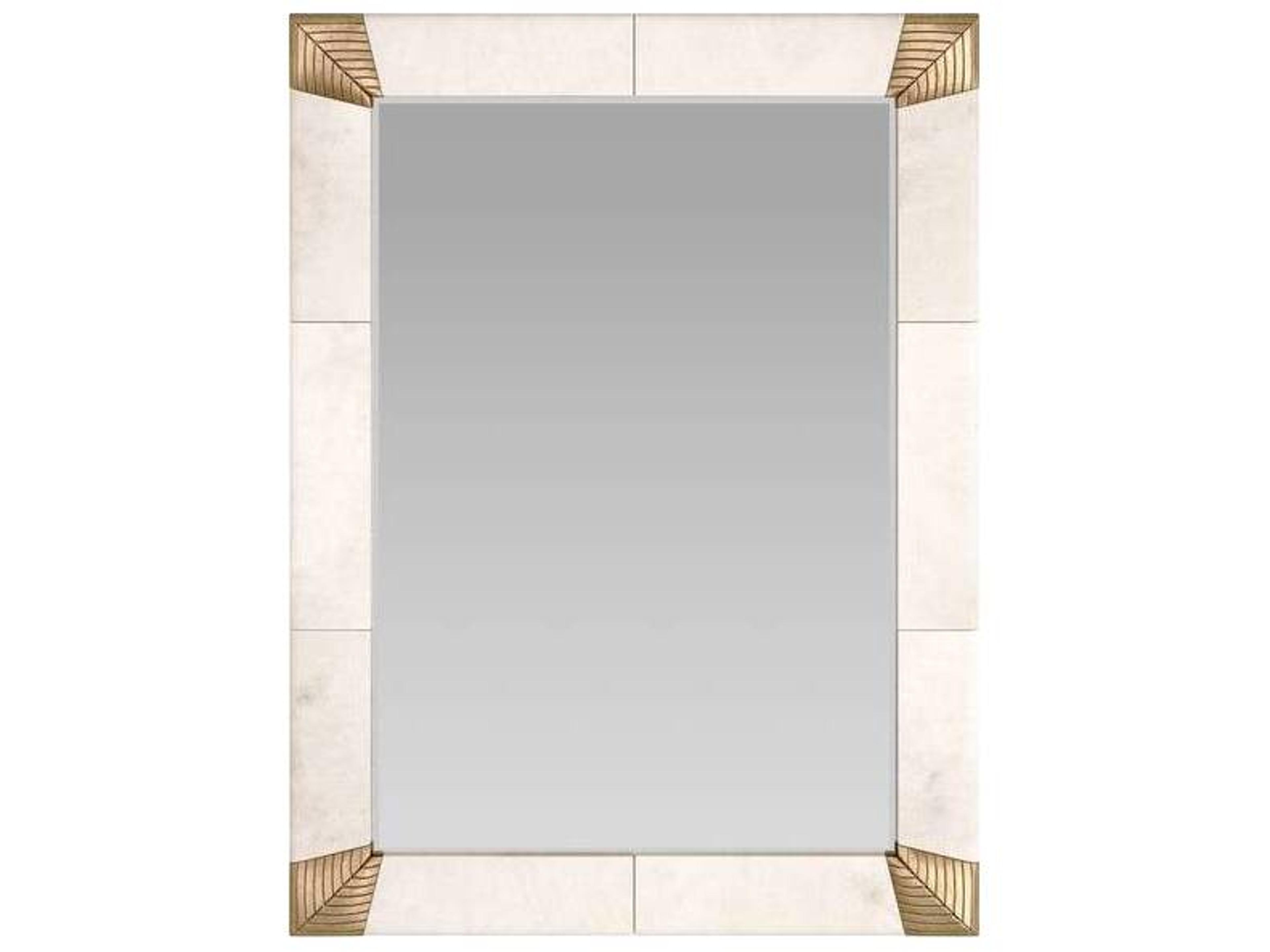 Arteriors Amara Mirror Ivory Vellum and Antique Brass