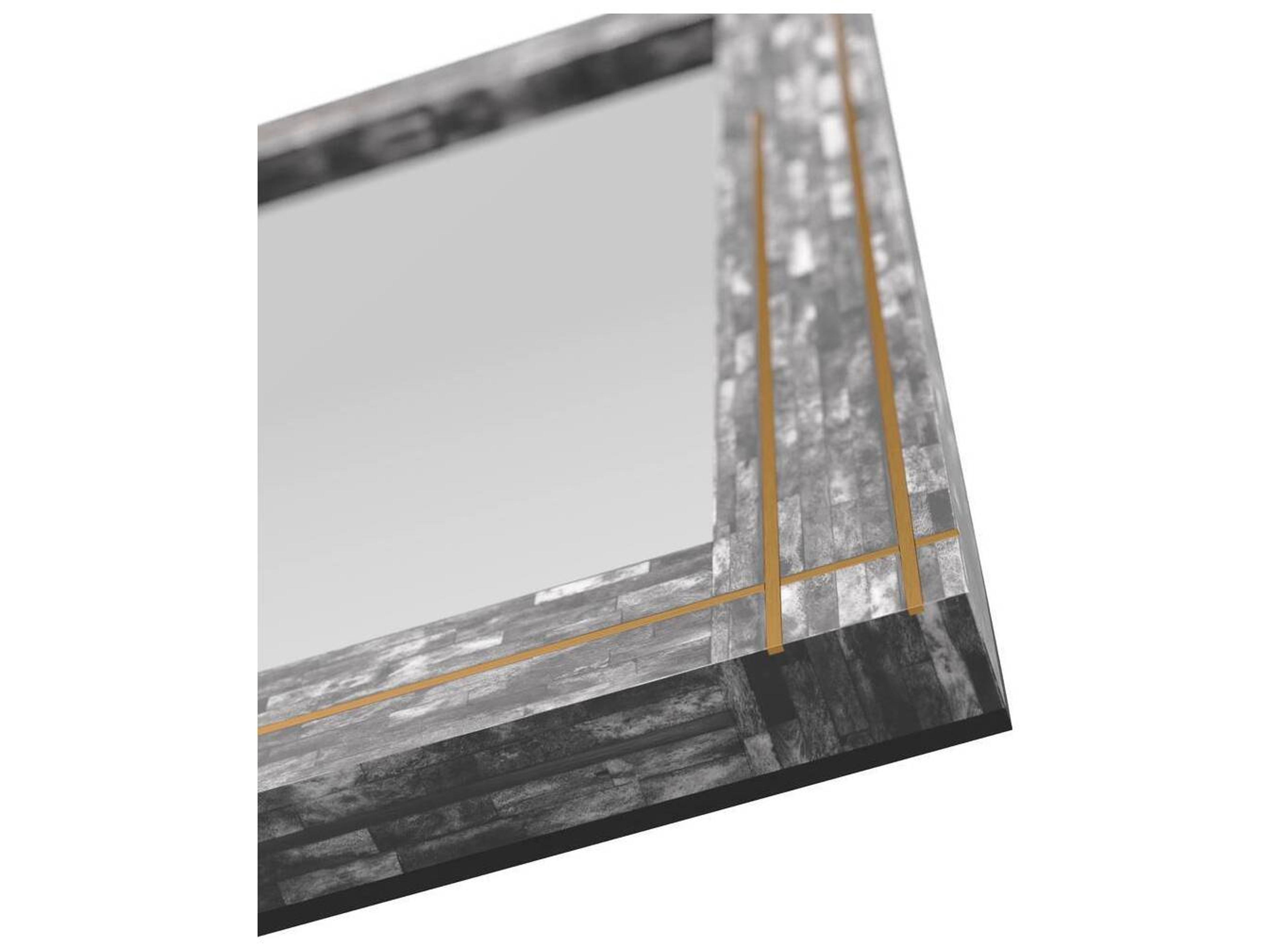 Arteriors Home Gray Antique Brass Wall Mirror Rectangular