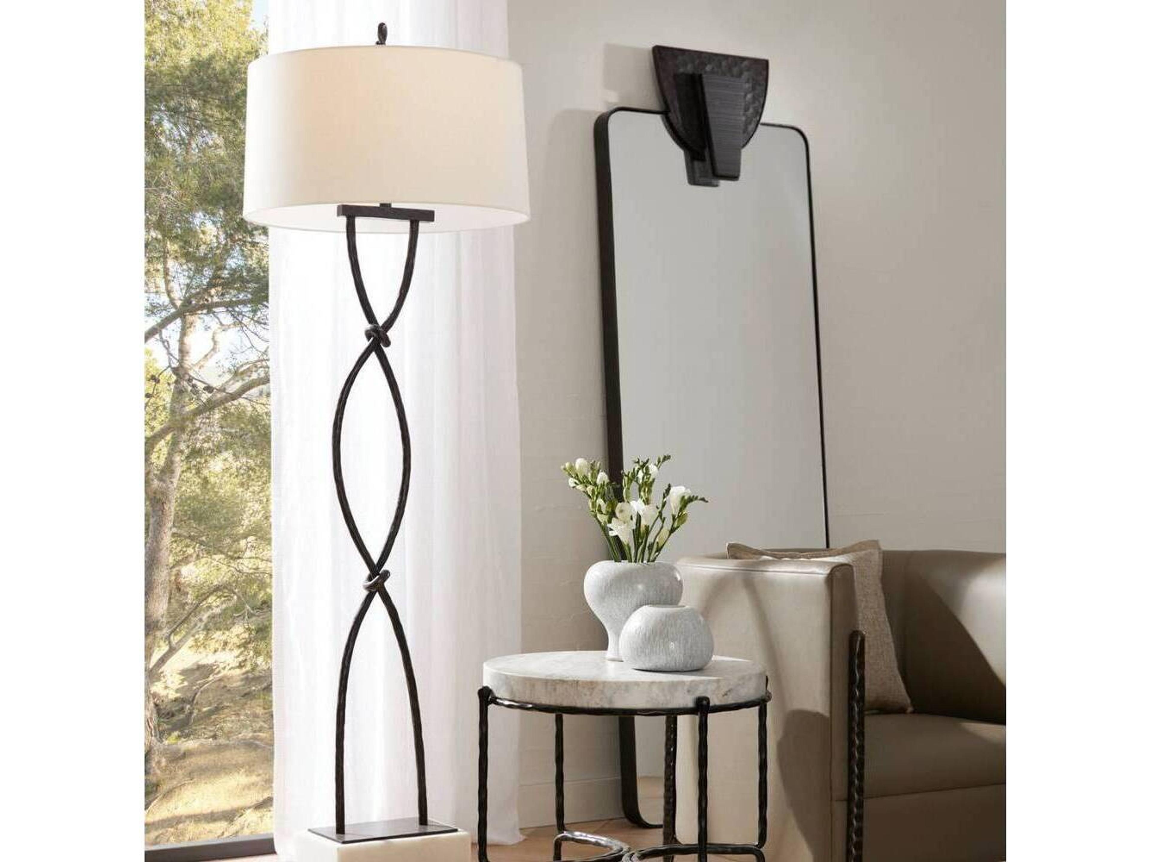 Arteriors Home Blackened Iron Plain Floor Mirror Rectangular