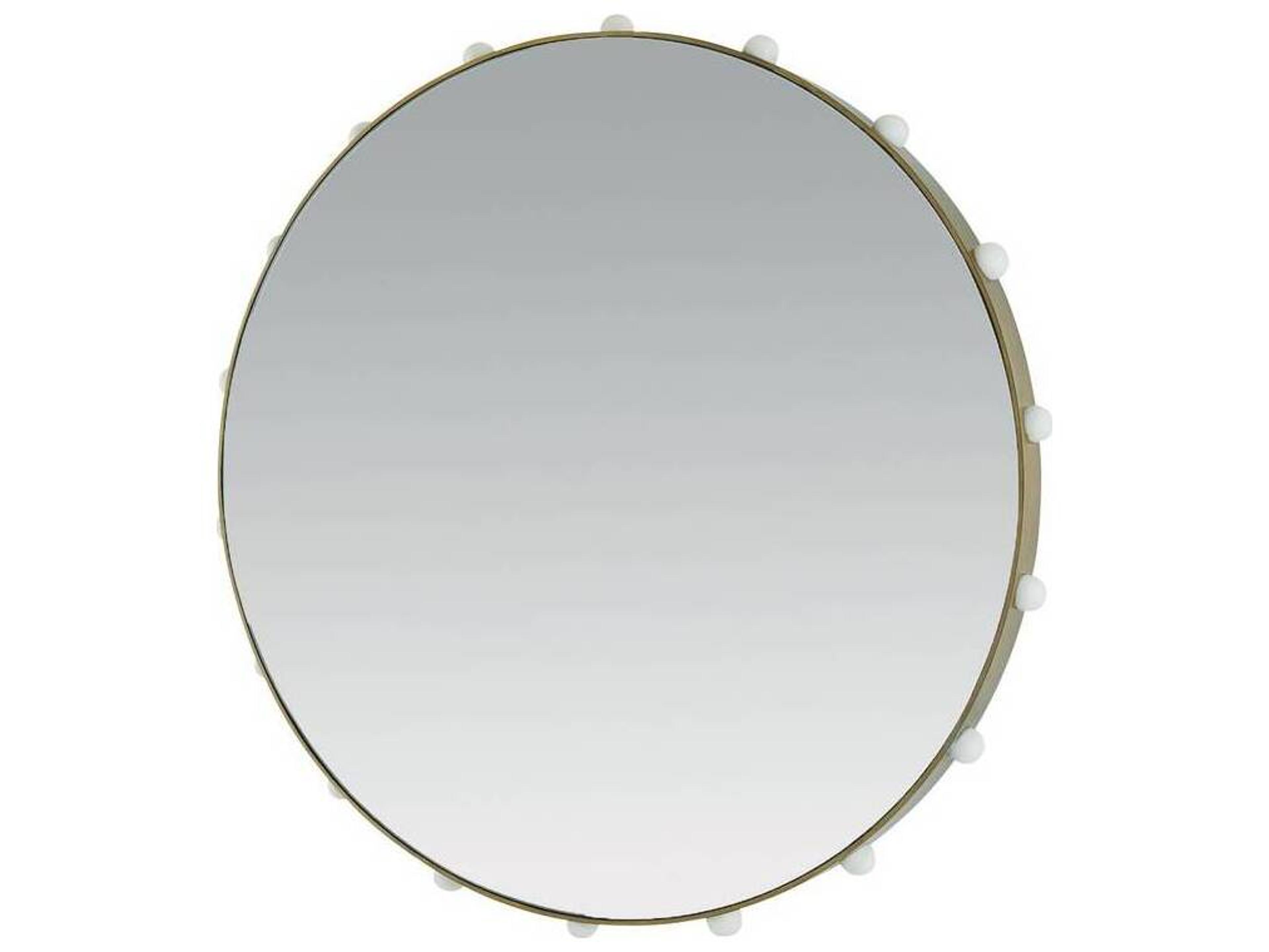Arteriors Home Antique Brass White Wall Mirror Round