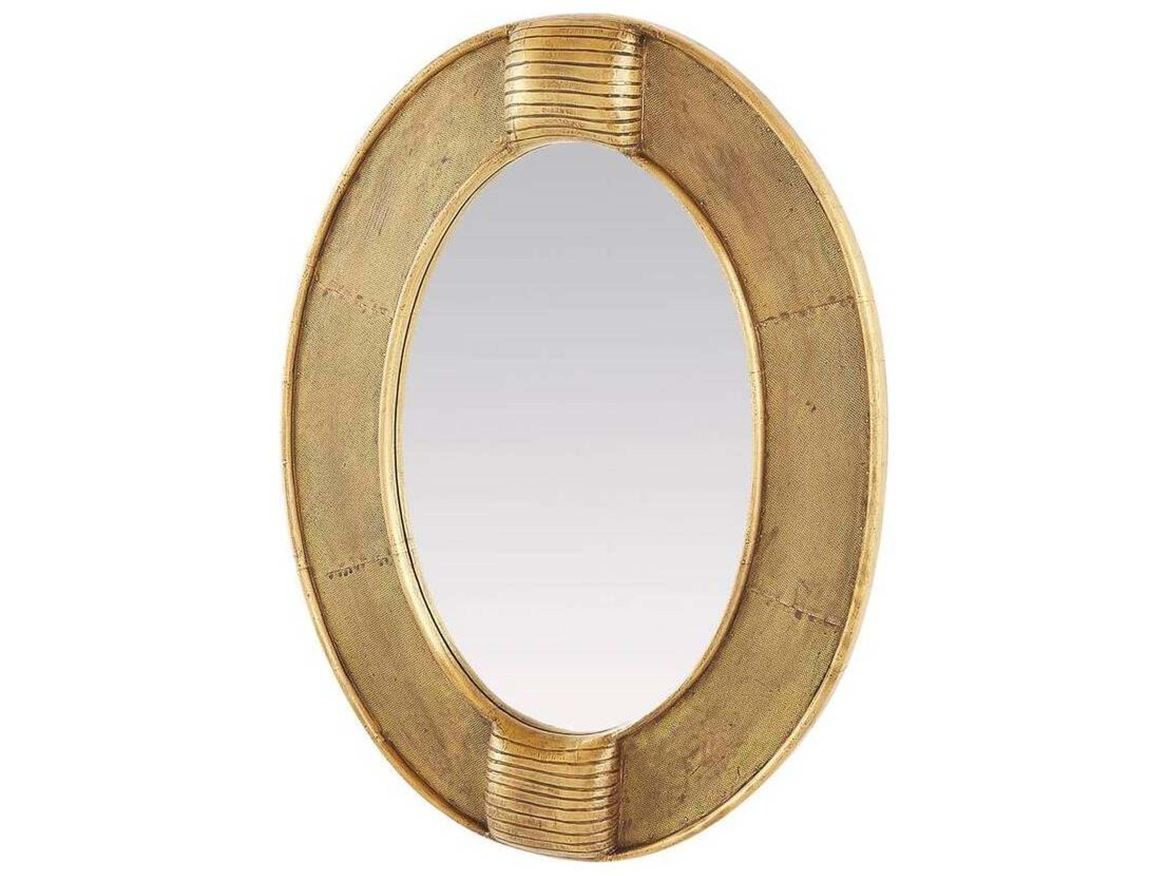 Arteriors Home Antique Brass Plain Wall Mirror Oval