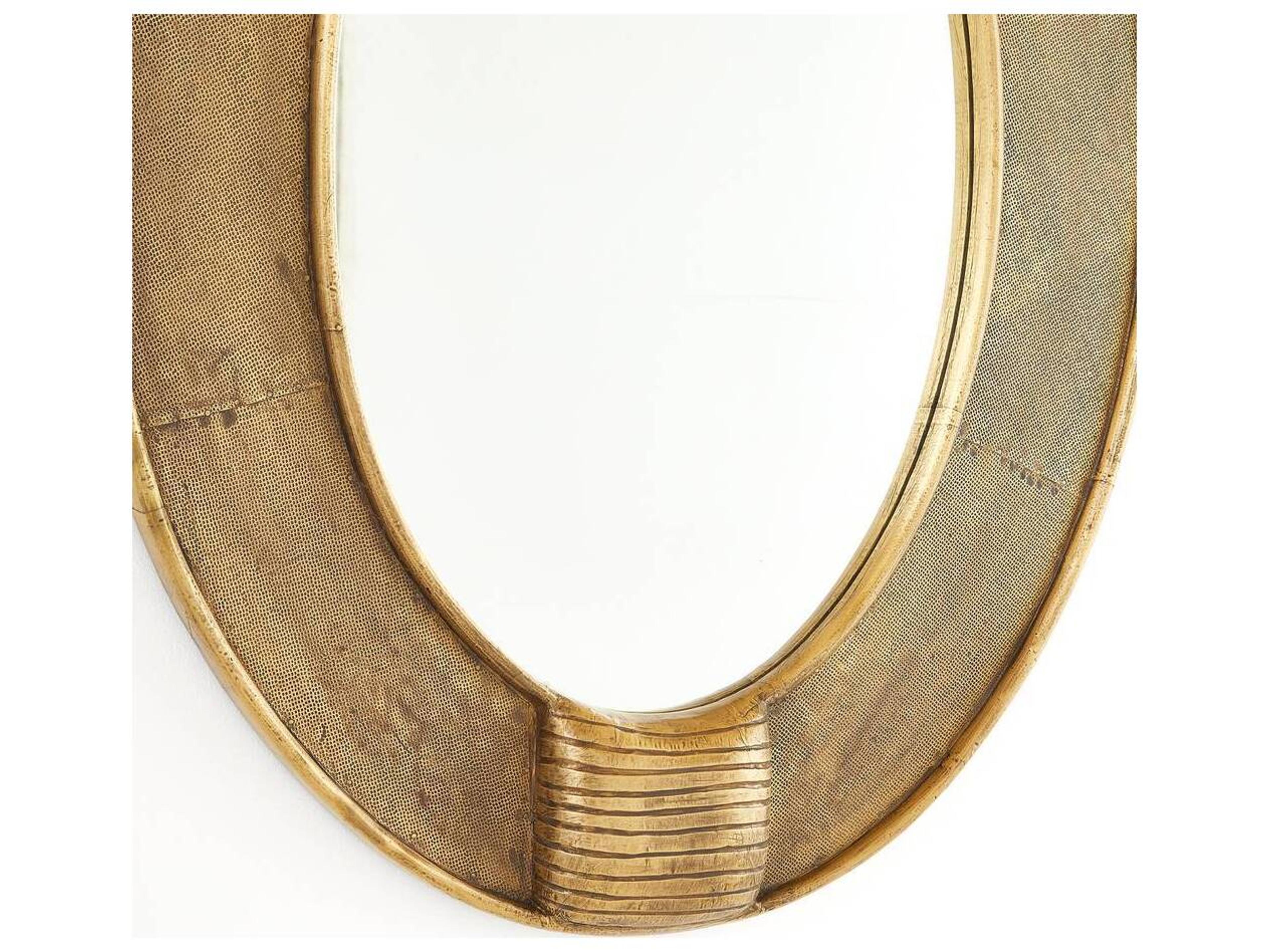 Arteriors Home Antique Brass Plain Wall Mirror Oval