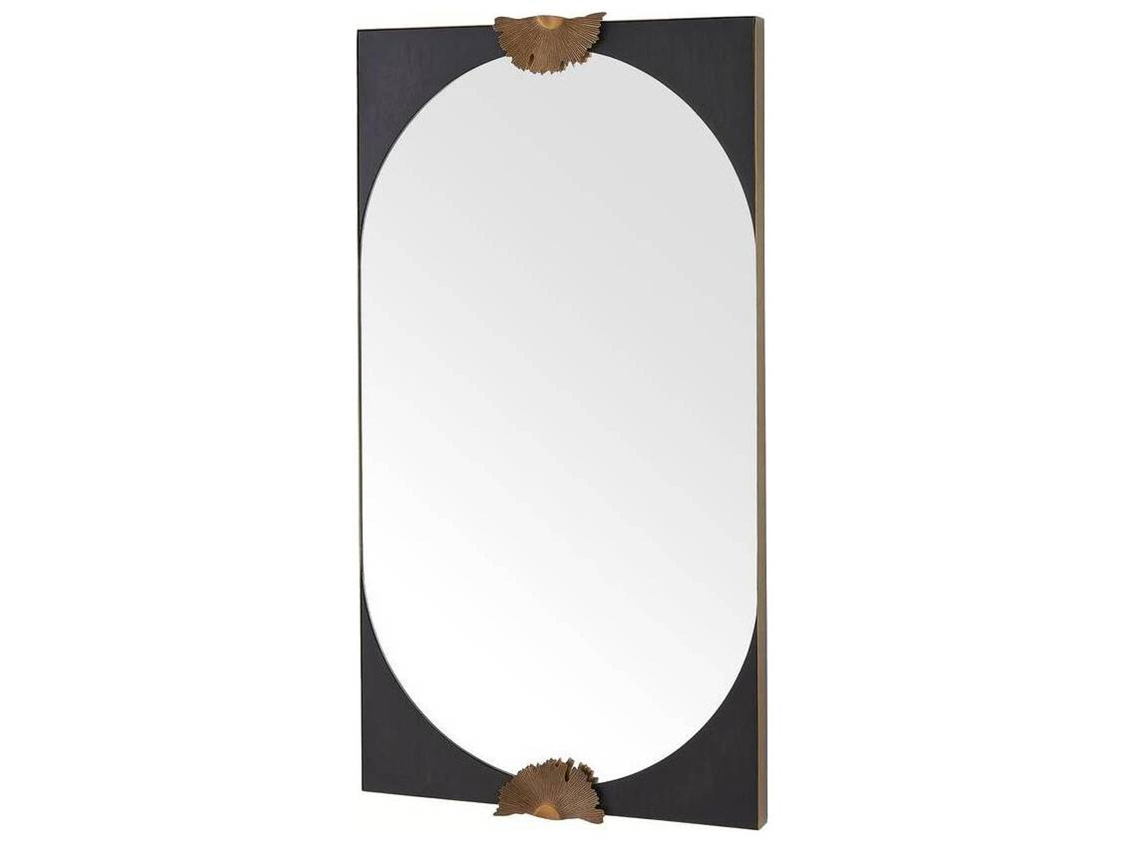 Arteriors Home Antique Brass Ebony Wall Mirror Rectangular