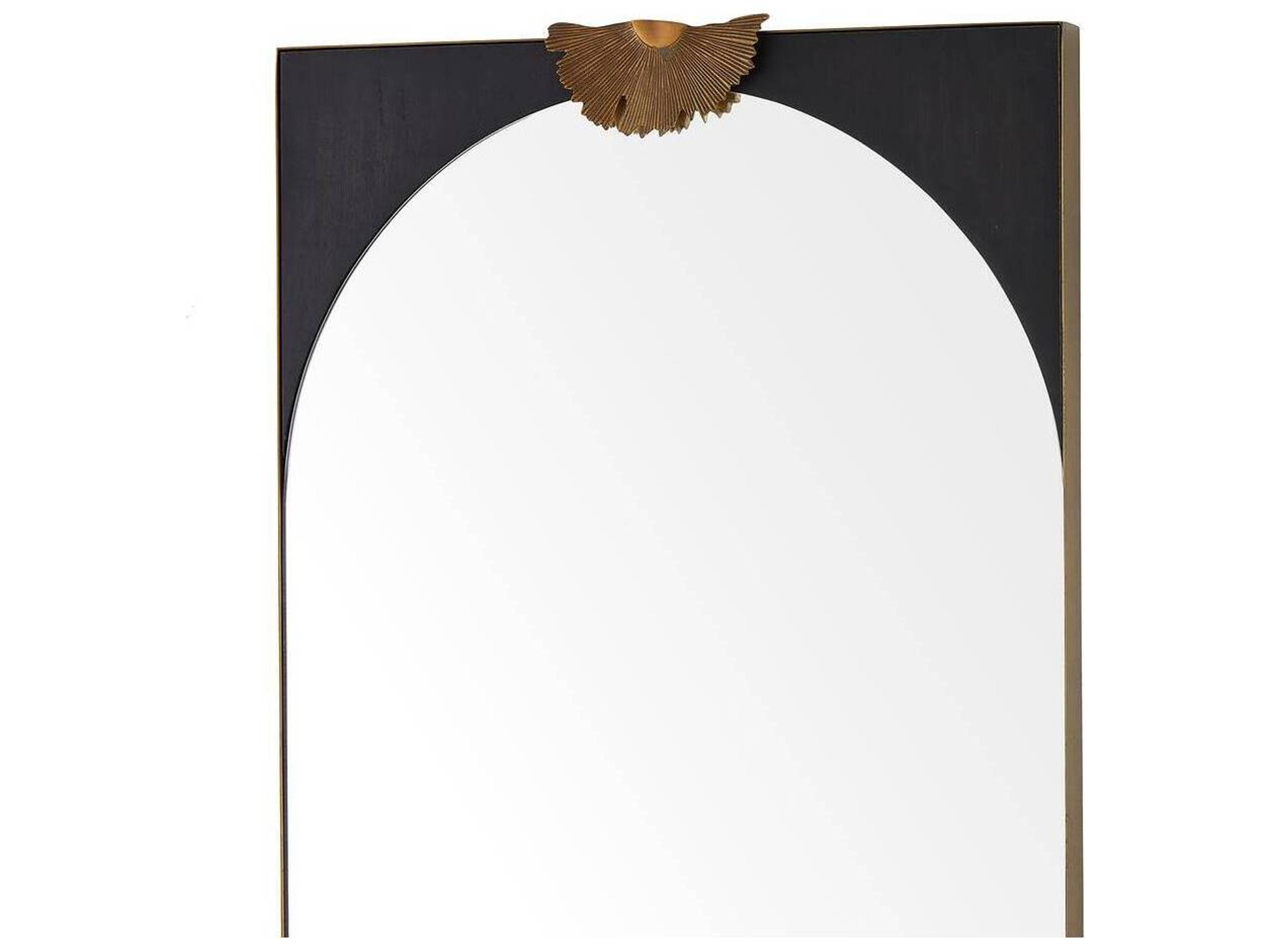 Arteriors Home Antique Brass Ebony Wall Mirror Rectangular
