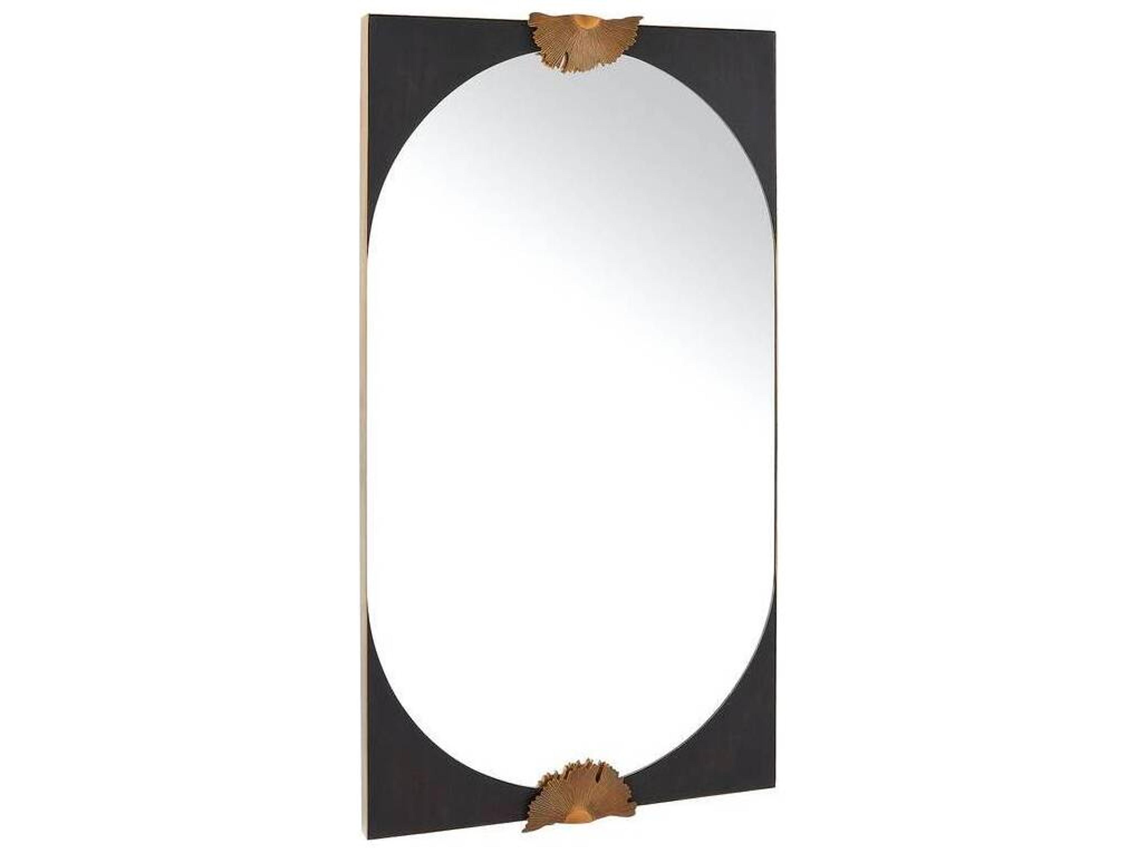 Arteriors Home Antique Brass Ebony Wall Mirror Rectangular