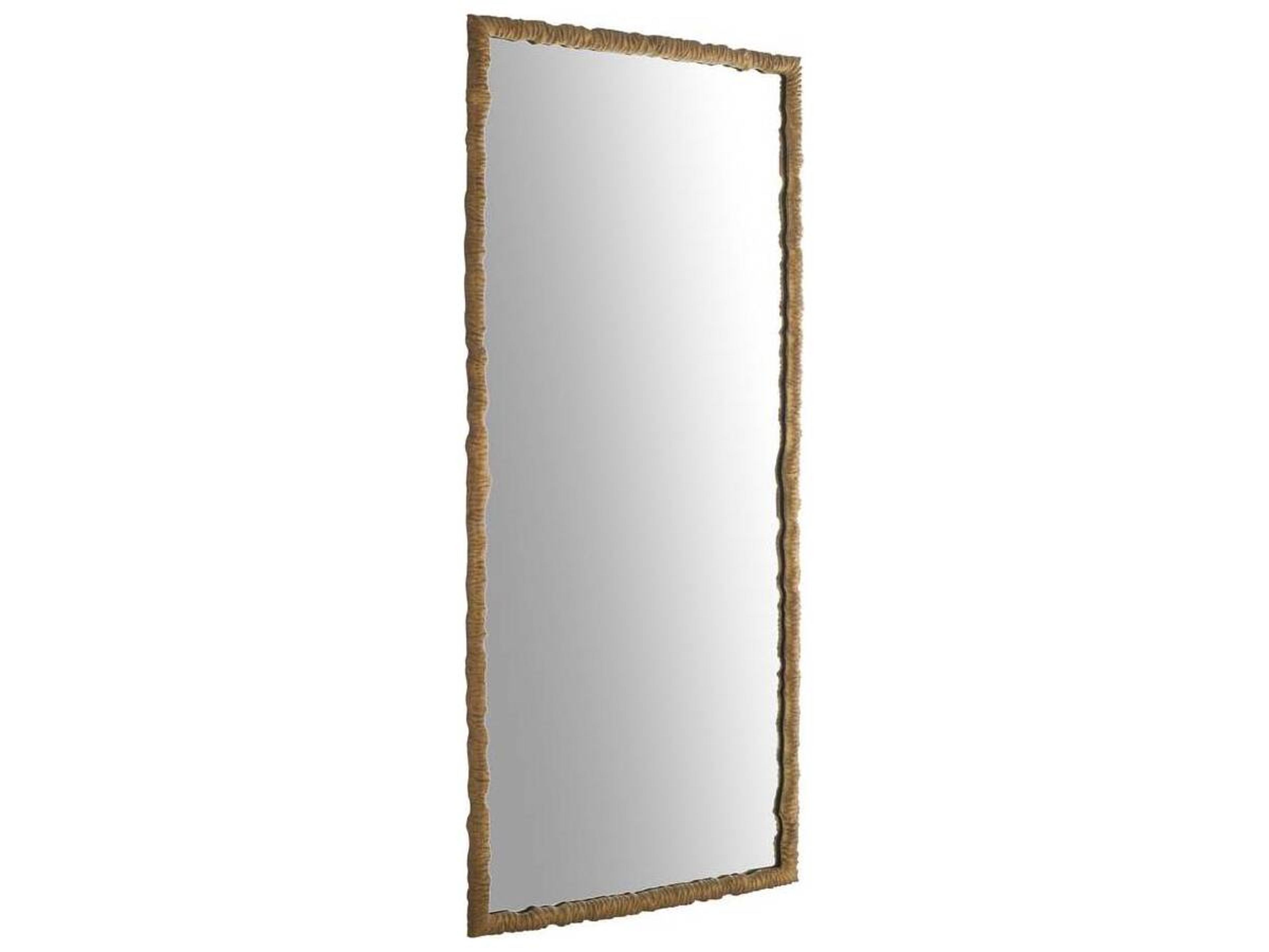 Arteriors Home Antique Brass Plain Floor Mirror Rectangular