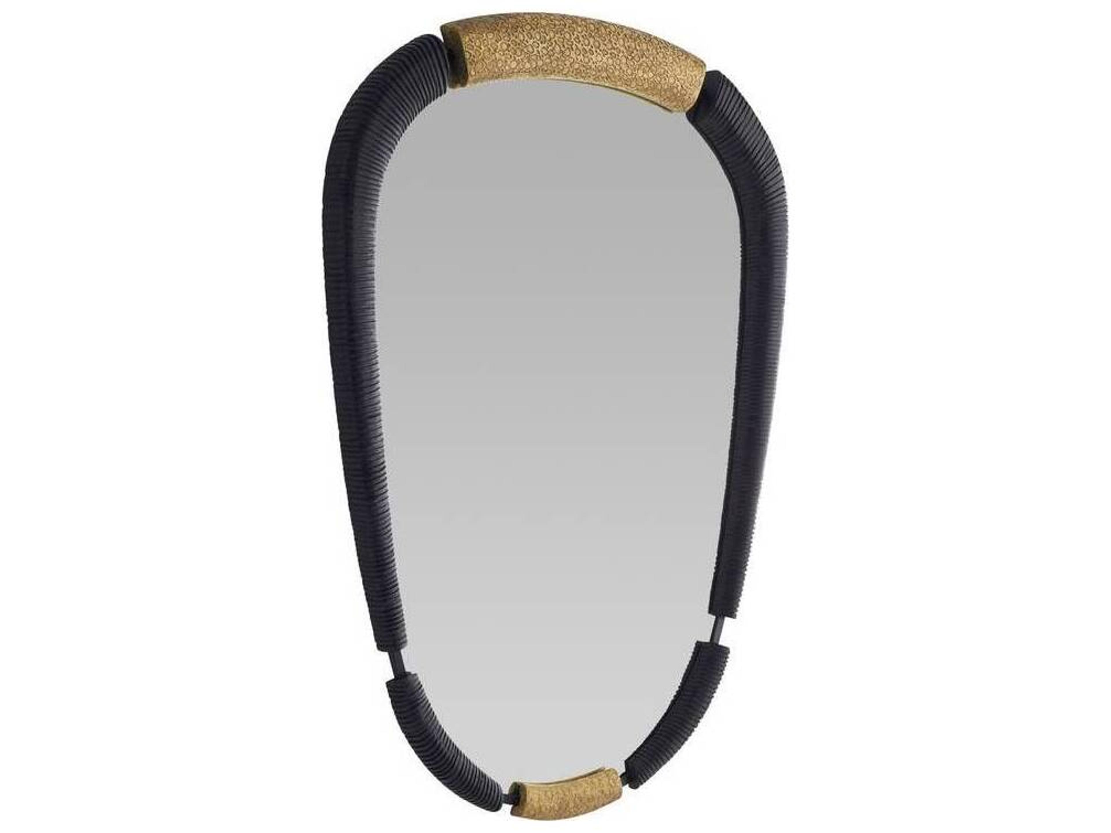Arteriors Home Ebony Antique Brass Wall Mirror Oval