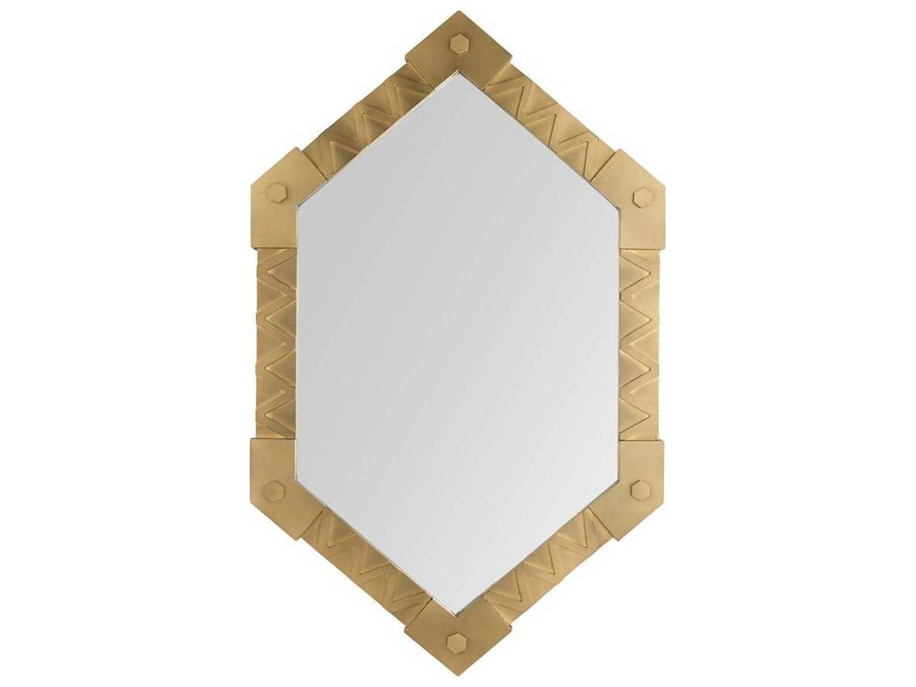 Holt Wall Mirror Geometric Antique Brass