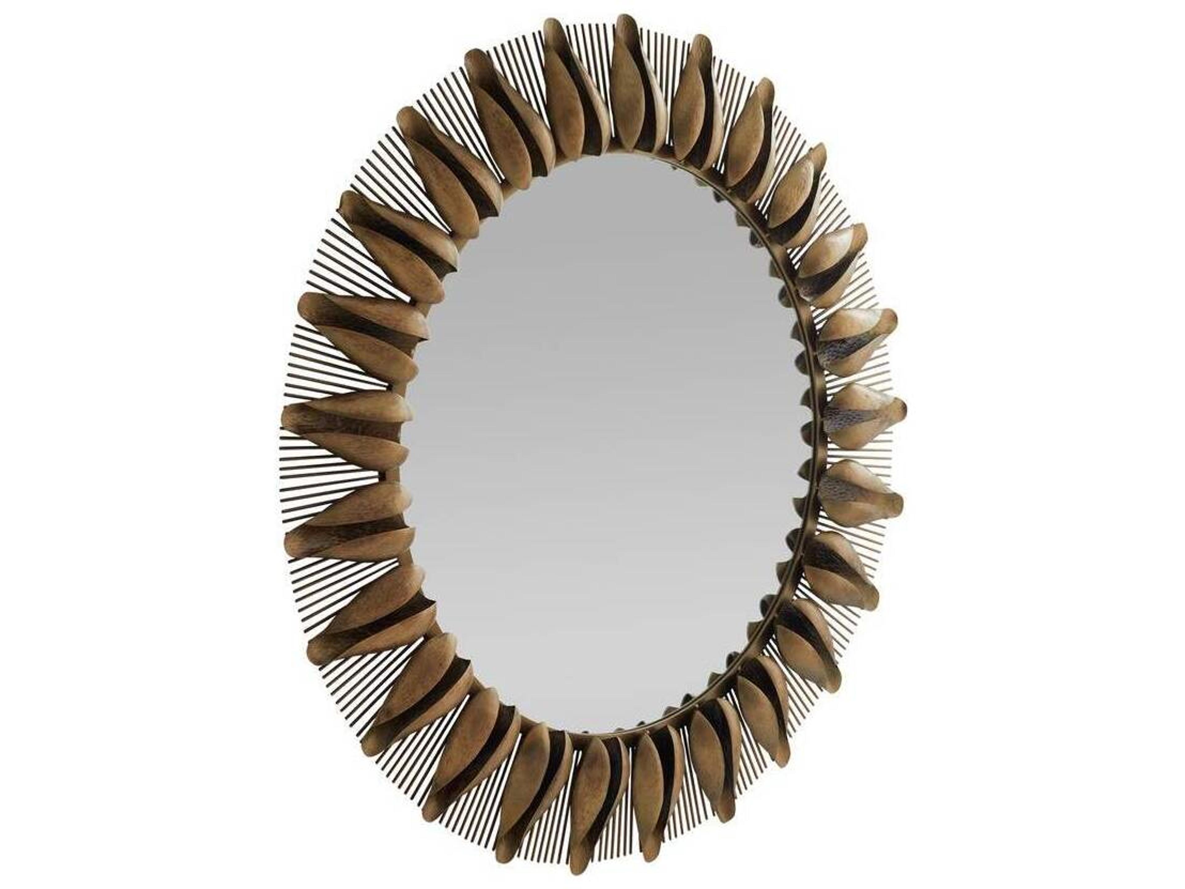 Arteriors Home Antique Brass Plain Wall Mirror Round