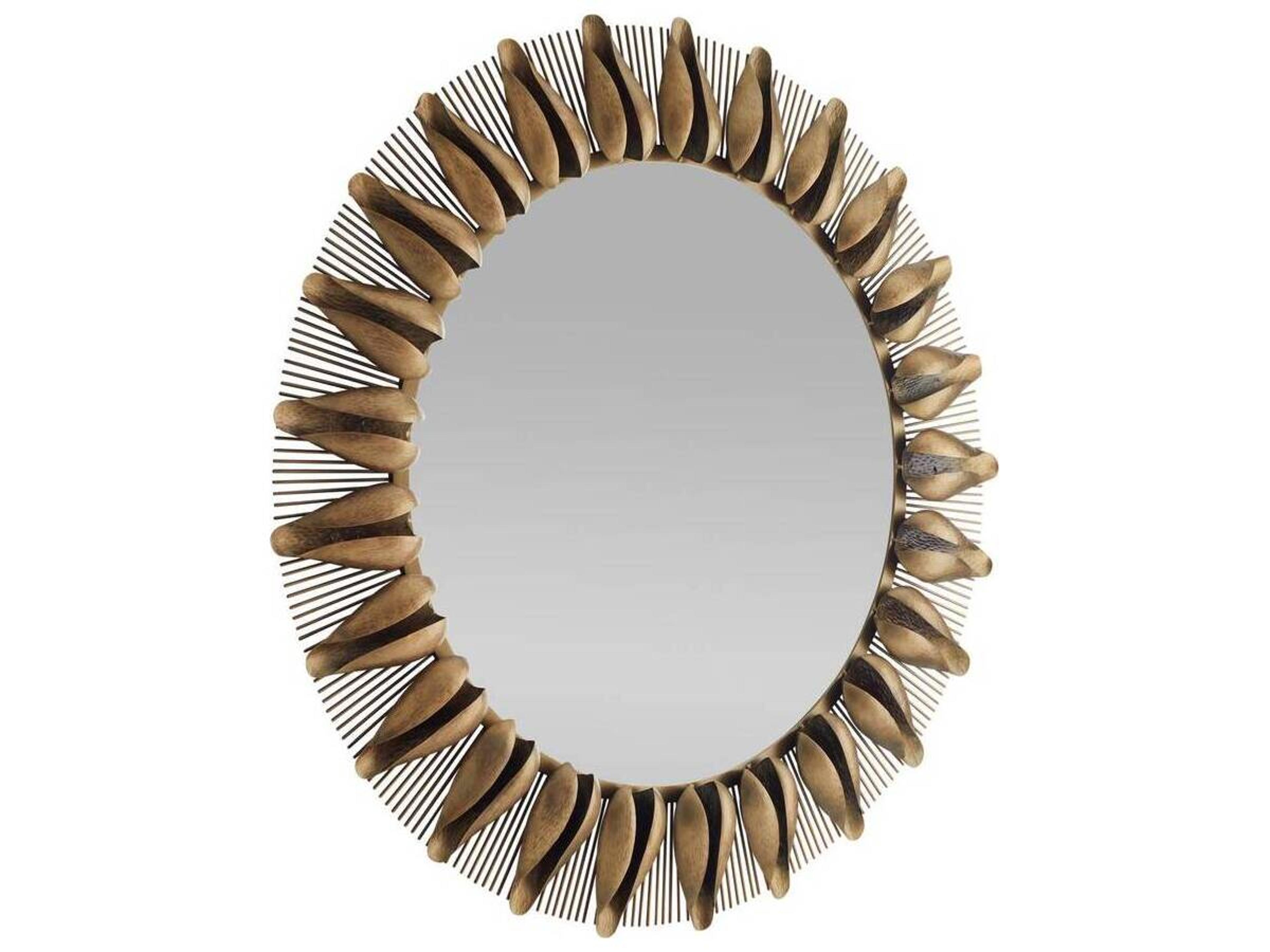 Arteriors Home Antique Brass Plain Wall Mirror Round