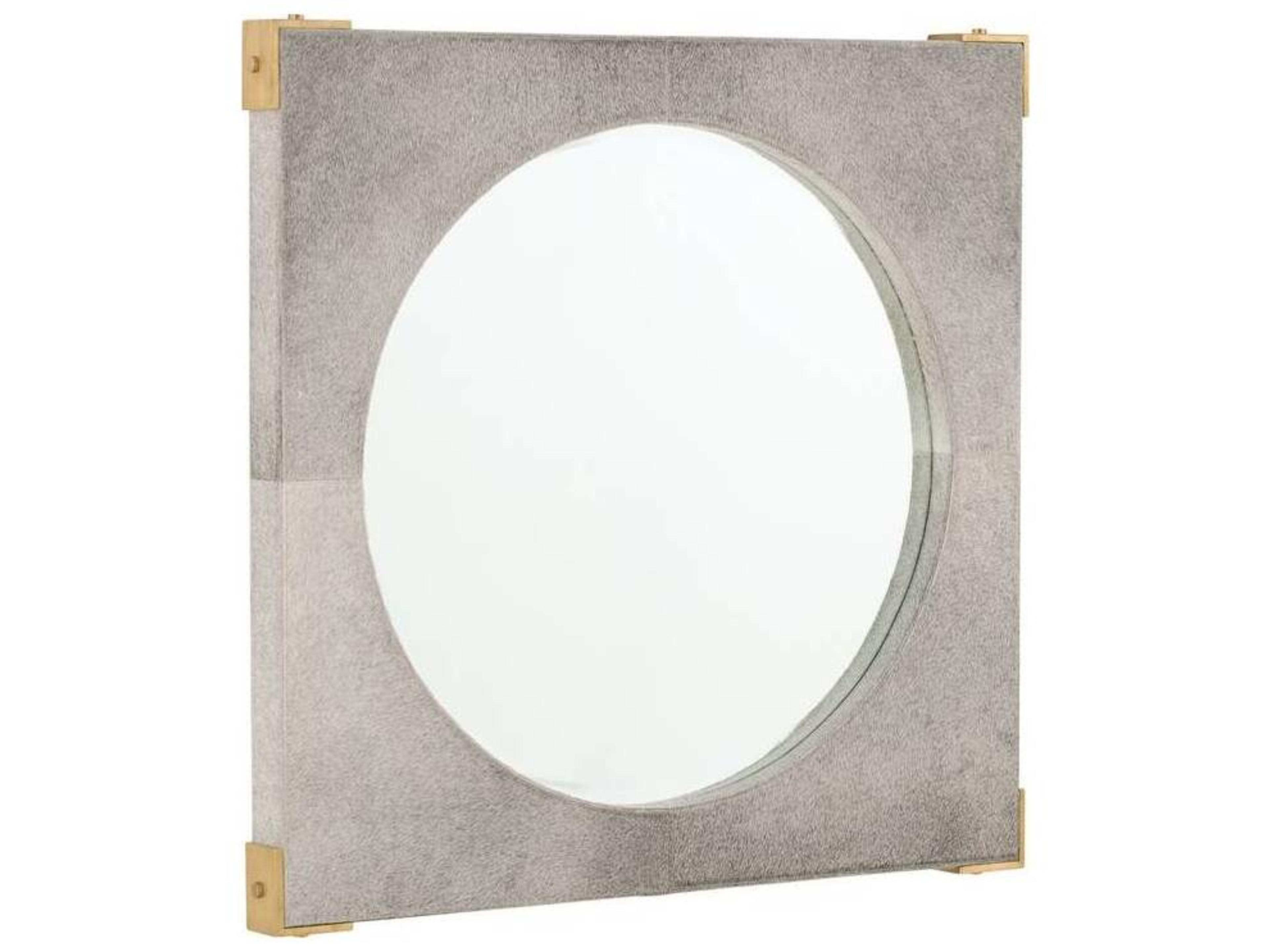 Kristen Mirror Gray Hide Accent