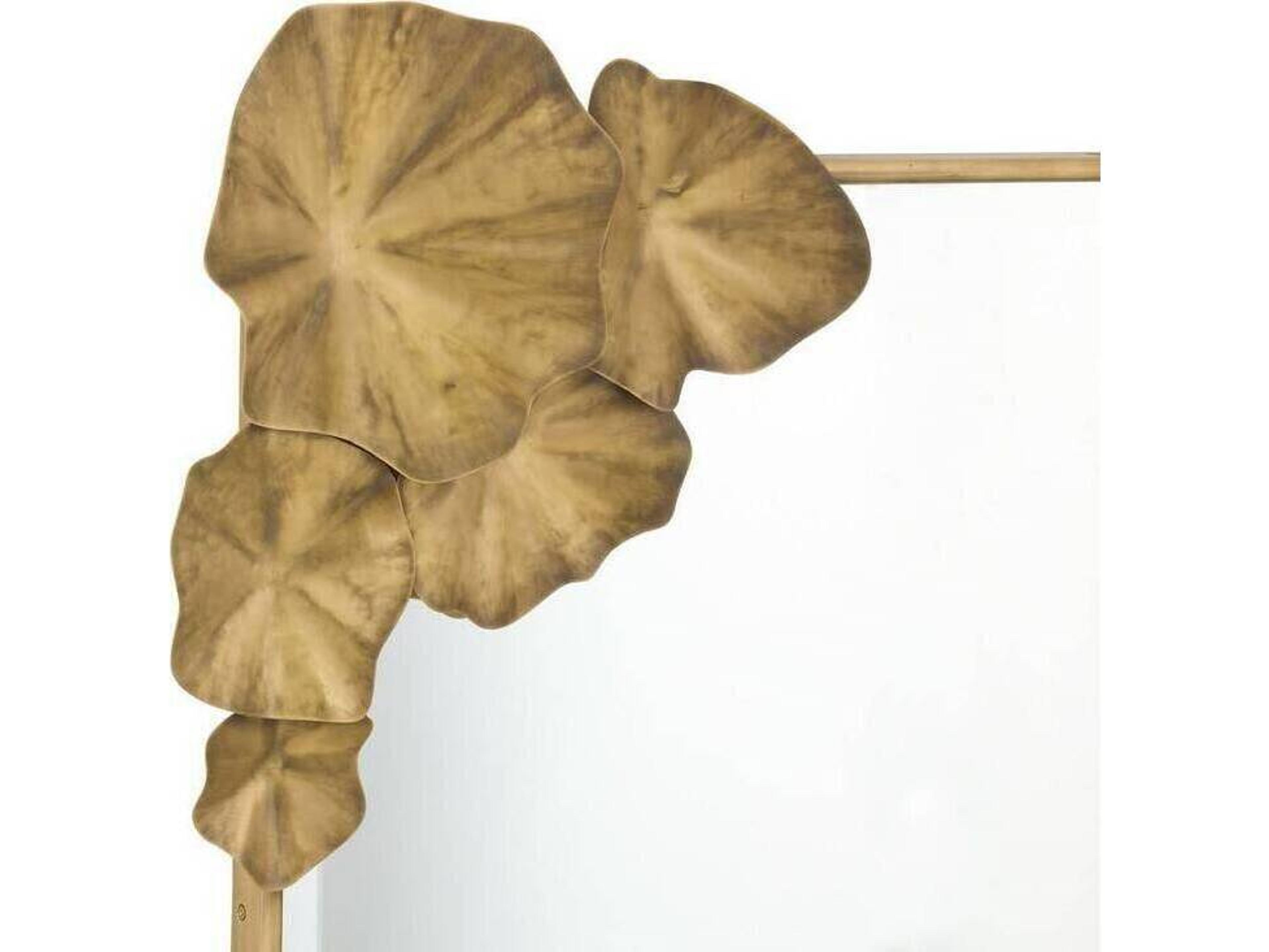 Arteriors Home Ismerie Antique Brass Plain Gold Rectangular Wall Mirror