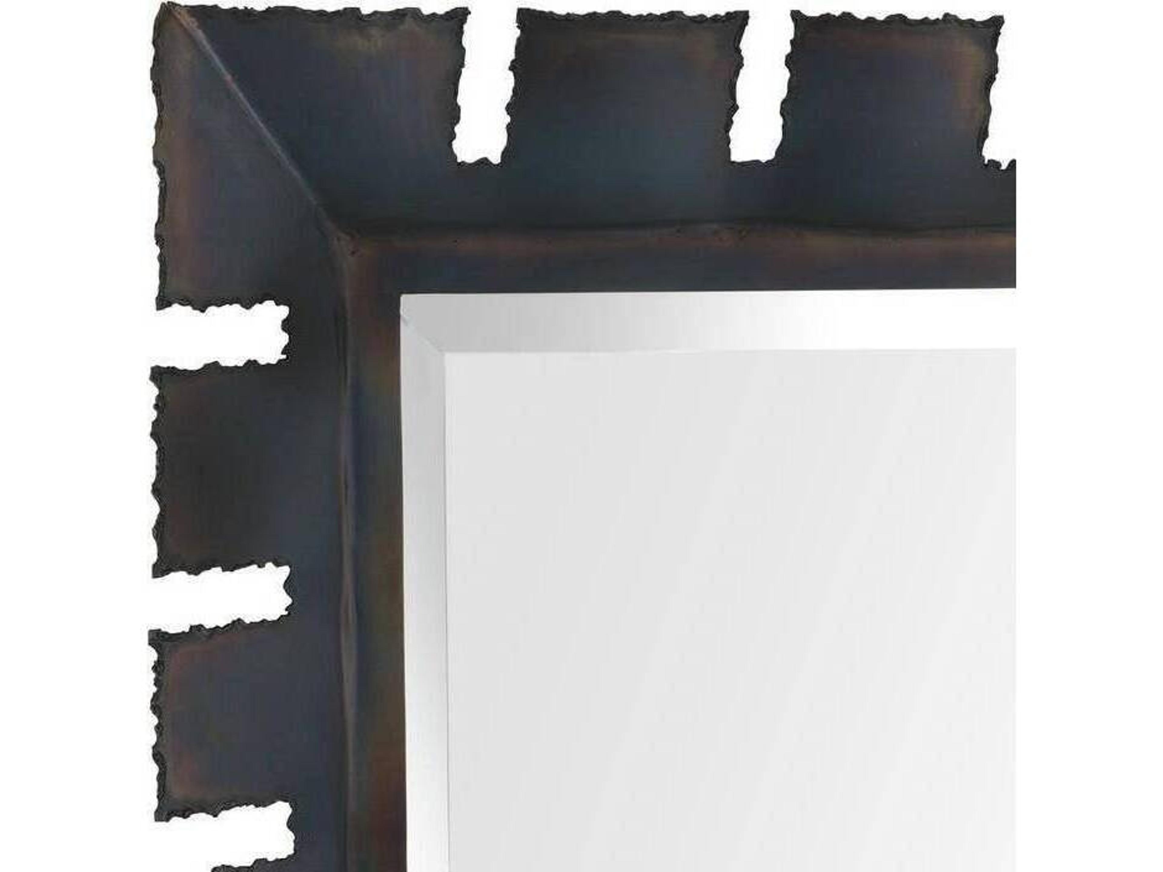 Arteriors Home Jaguar Burnt Iron Plain Black Rectangular Wall Mirror