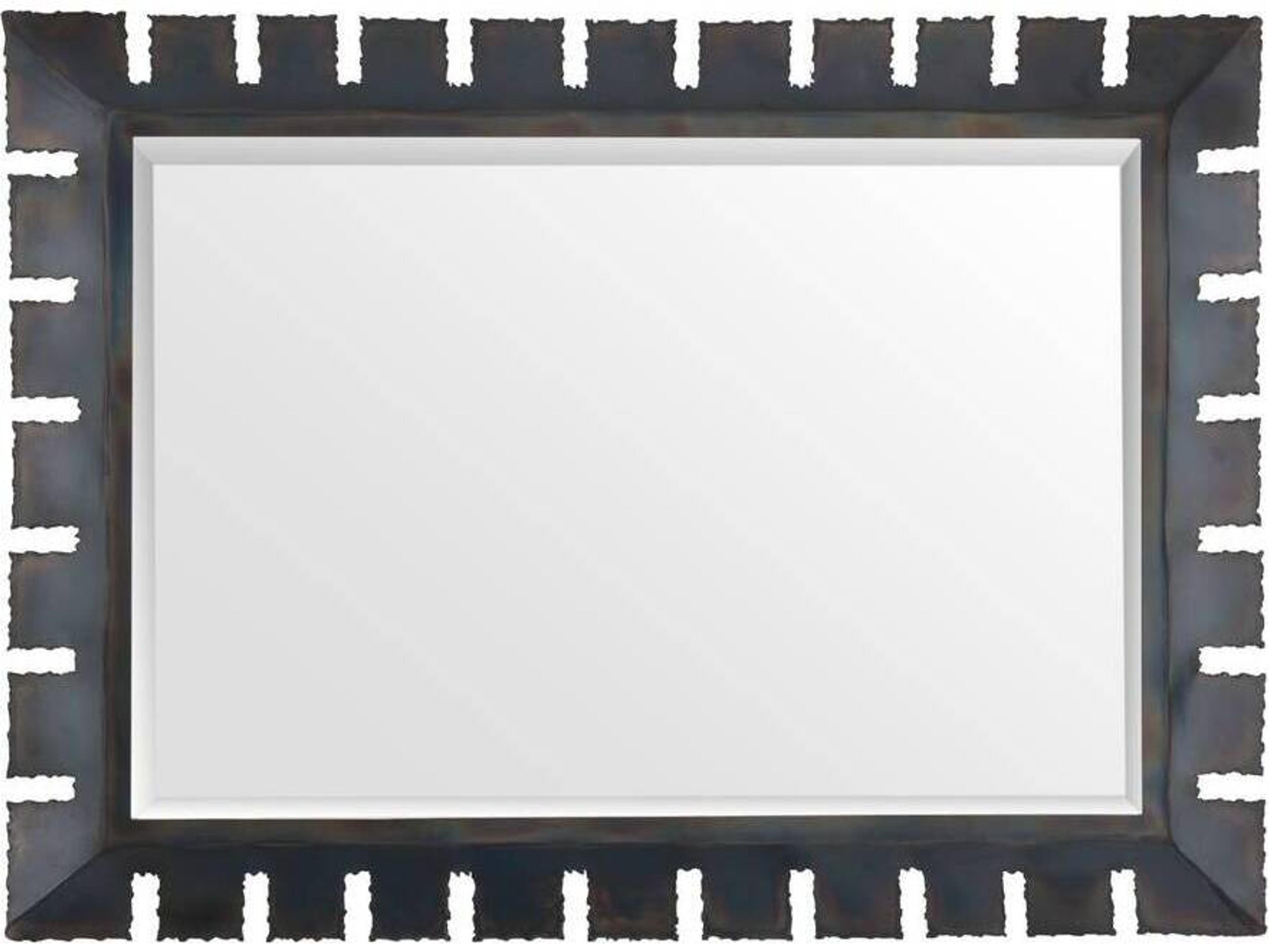 Arteriors Home Jaguar Burnt Iron Plain Black Rectangular Wall Mirror