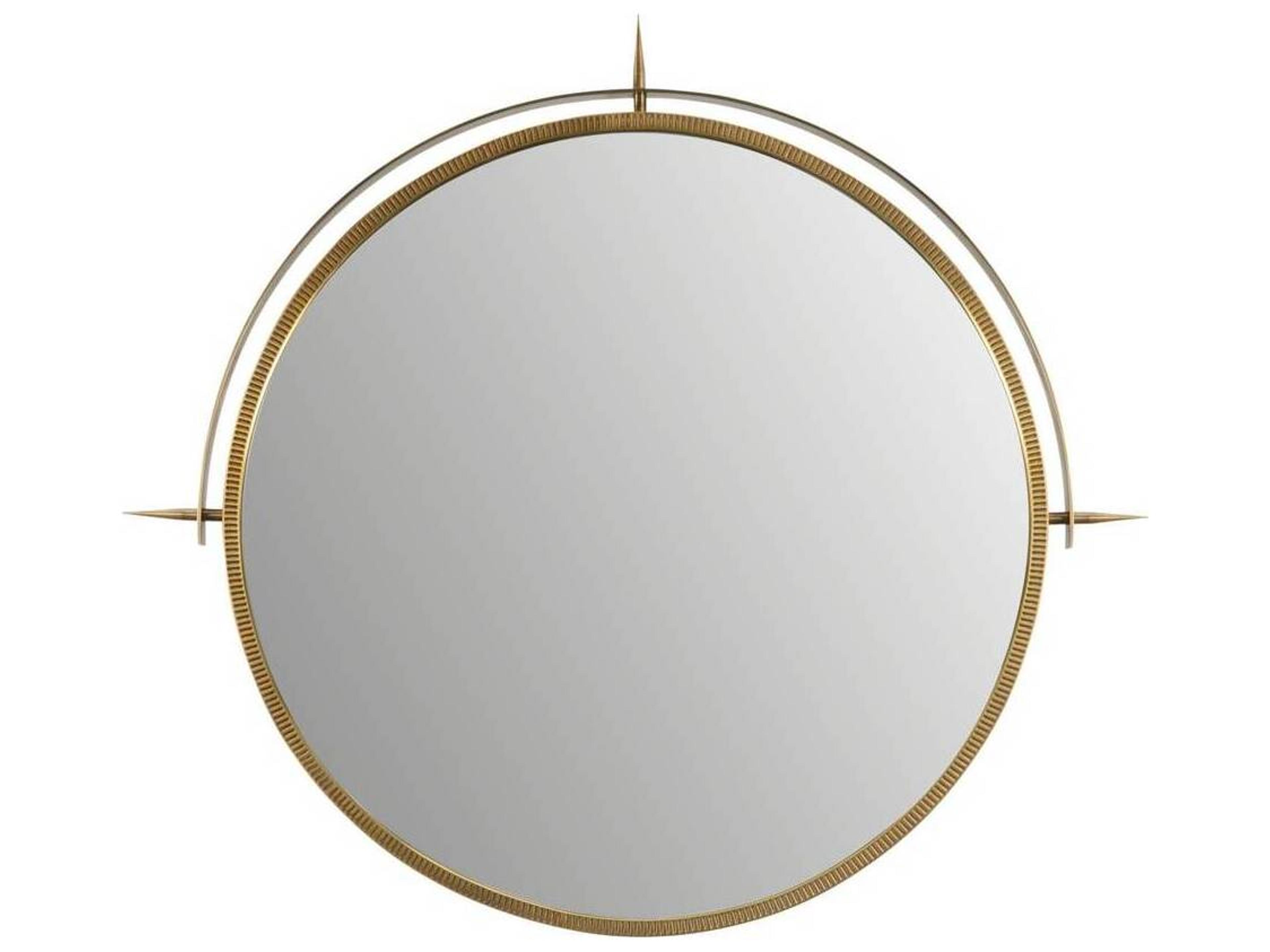 Arteriors Home Antique Brass Wall Mirror Round