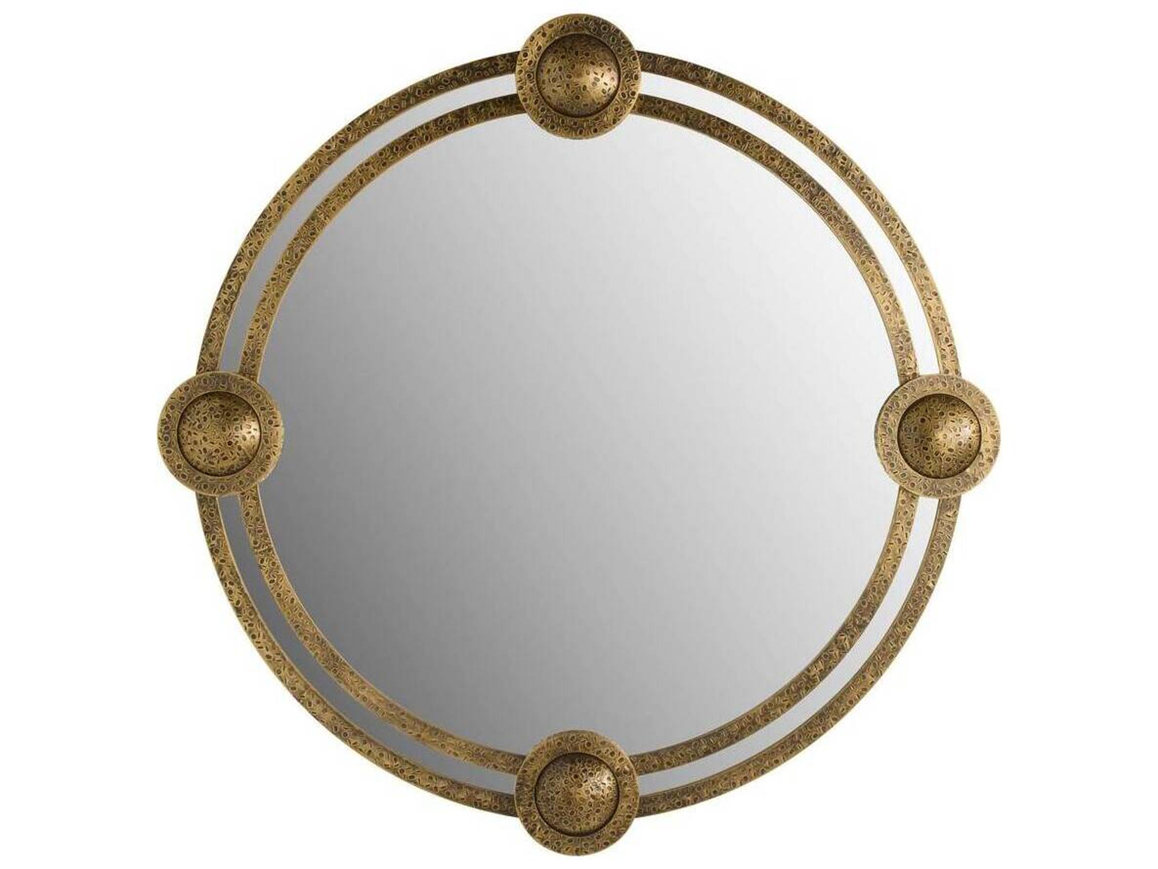 Arteriors Home Antique Brass Wall Mirror Round