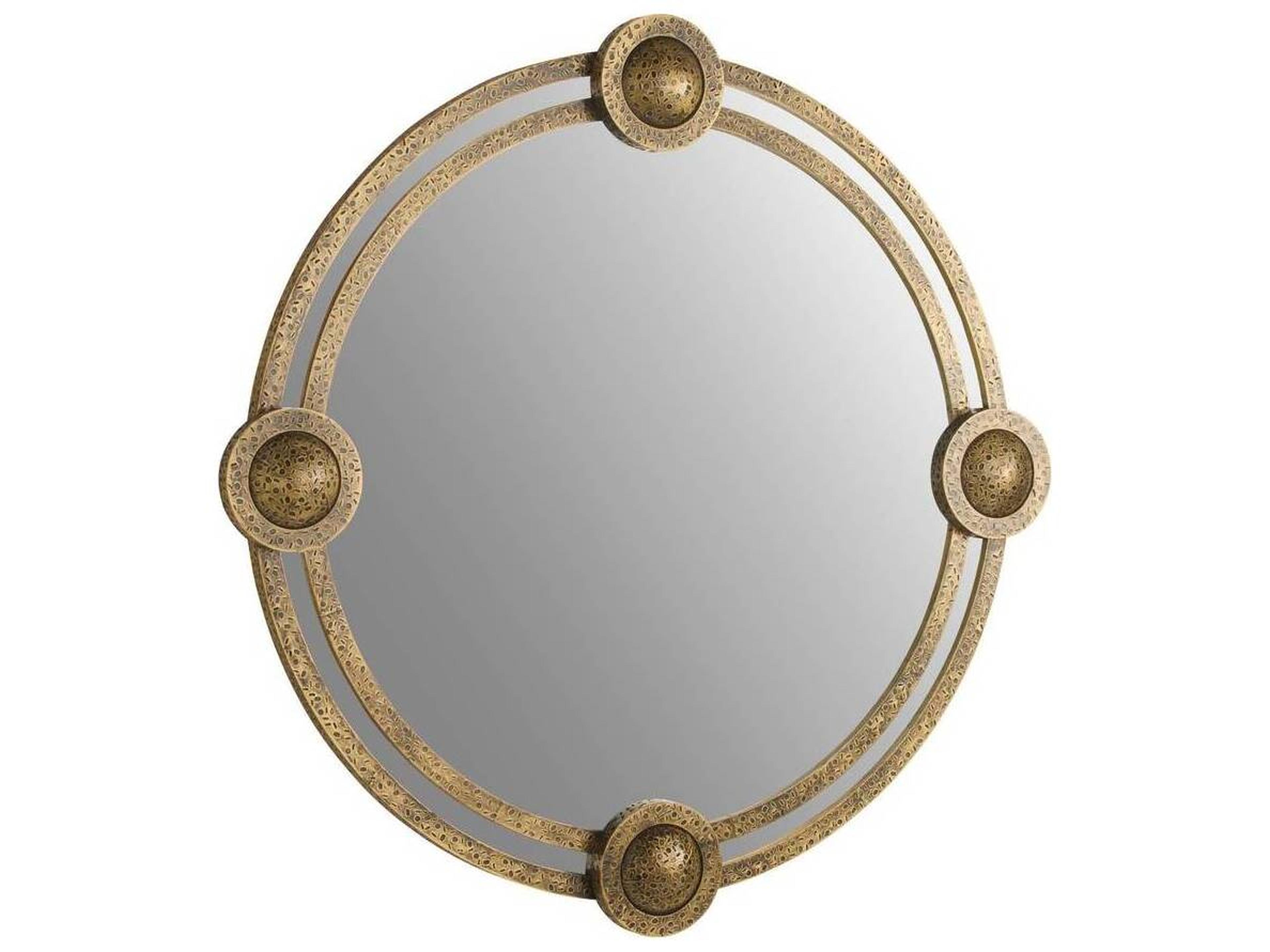 Arteriors Home Antique Brass Wall Mirror Round