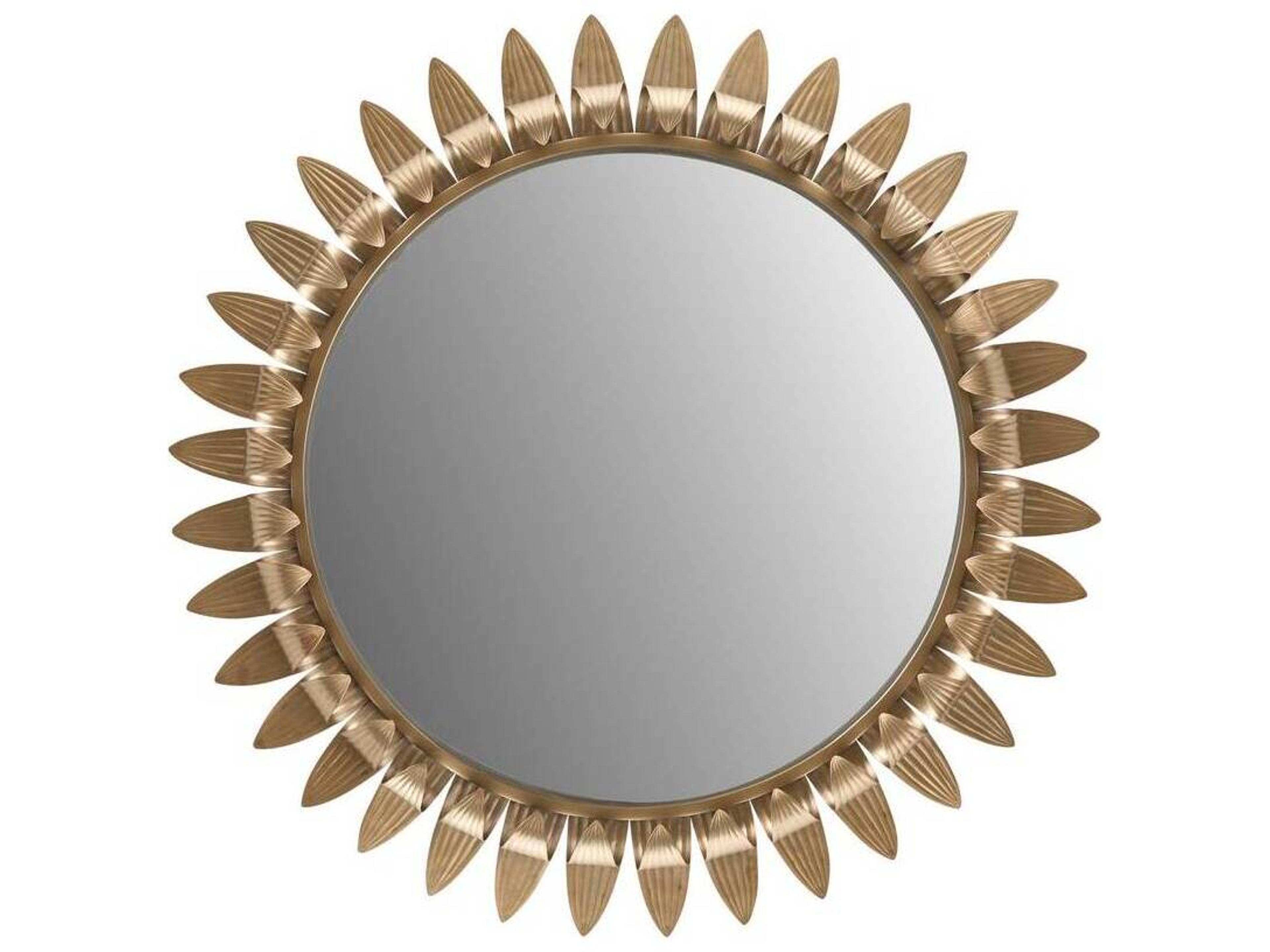 Arteriors Home Antique Brass Wall Mirror Sunburst