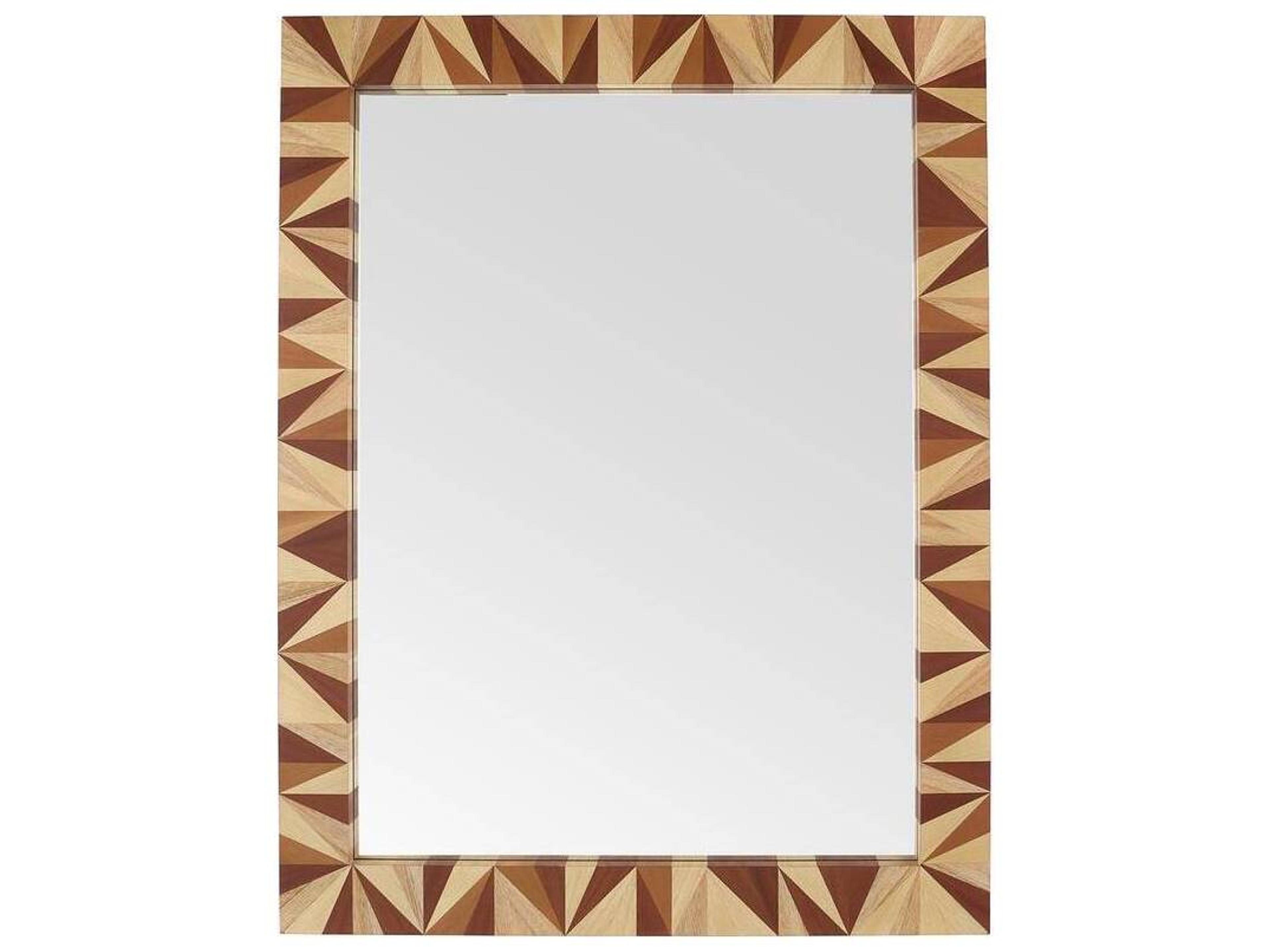 Arteriors Calico Mirror Blonde Straw Marquetry Rectangular Wall Mirror