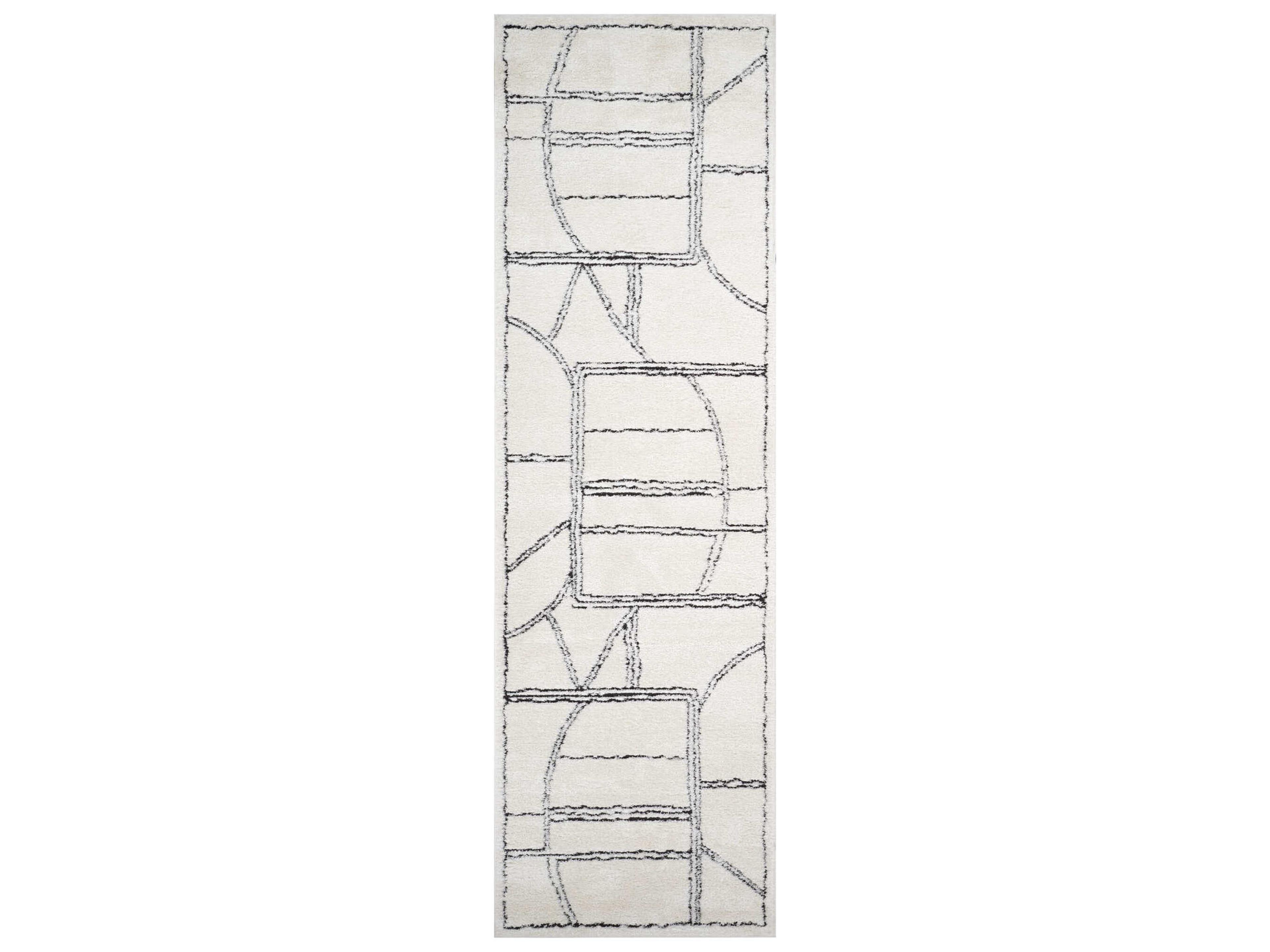 Monotone Abstract Runner Area Rug