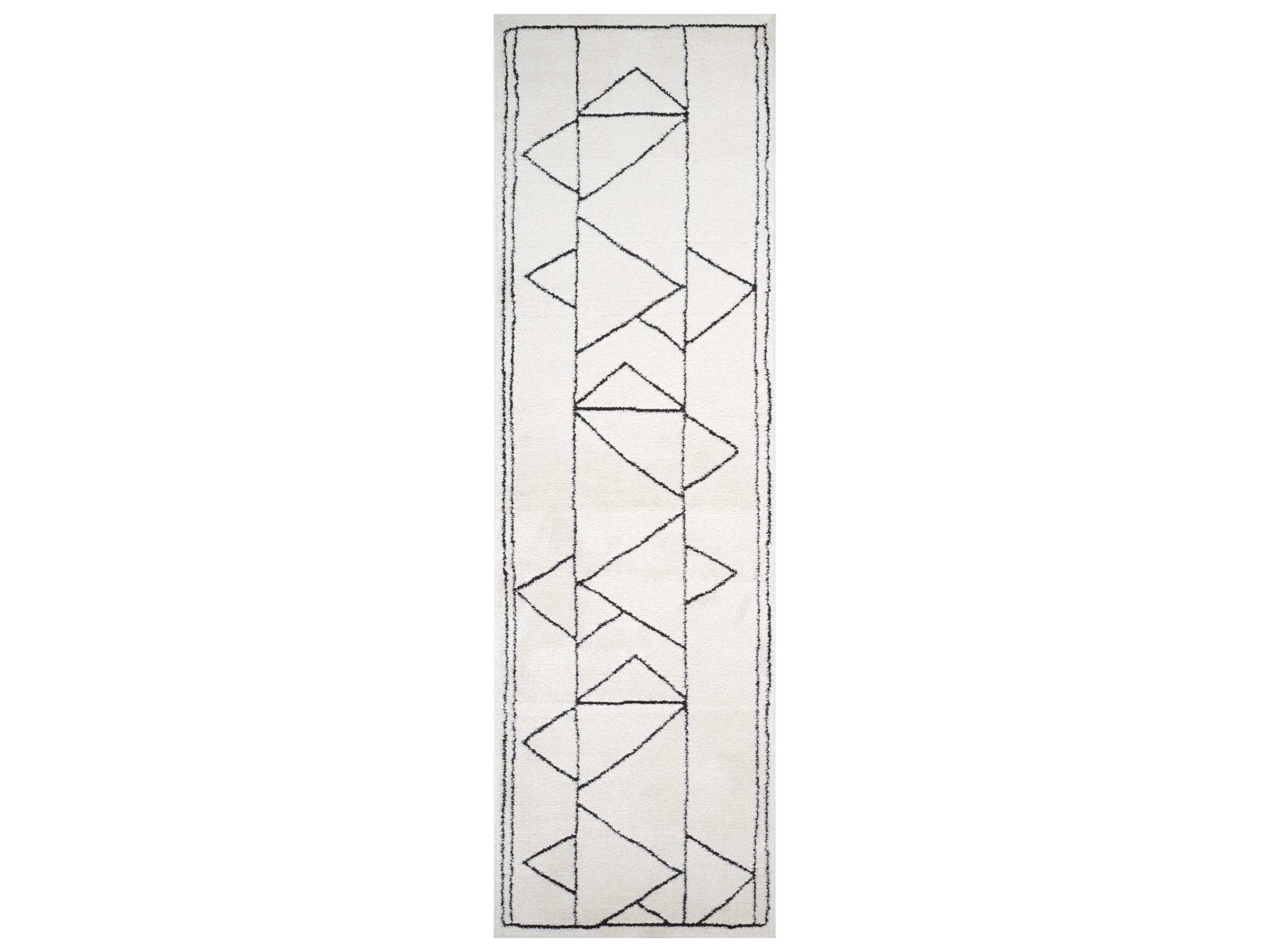 Monotone Abstract Runner Area Rug