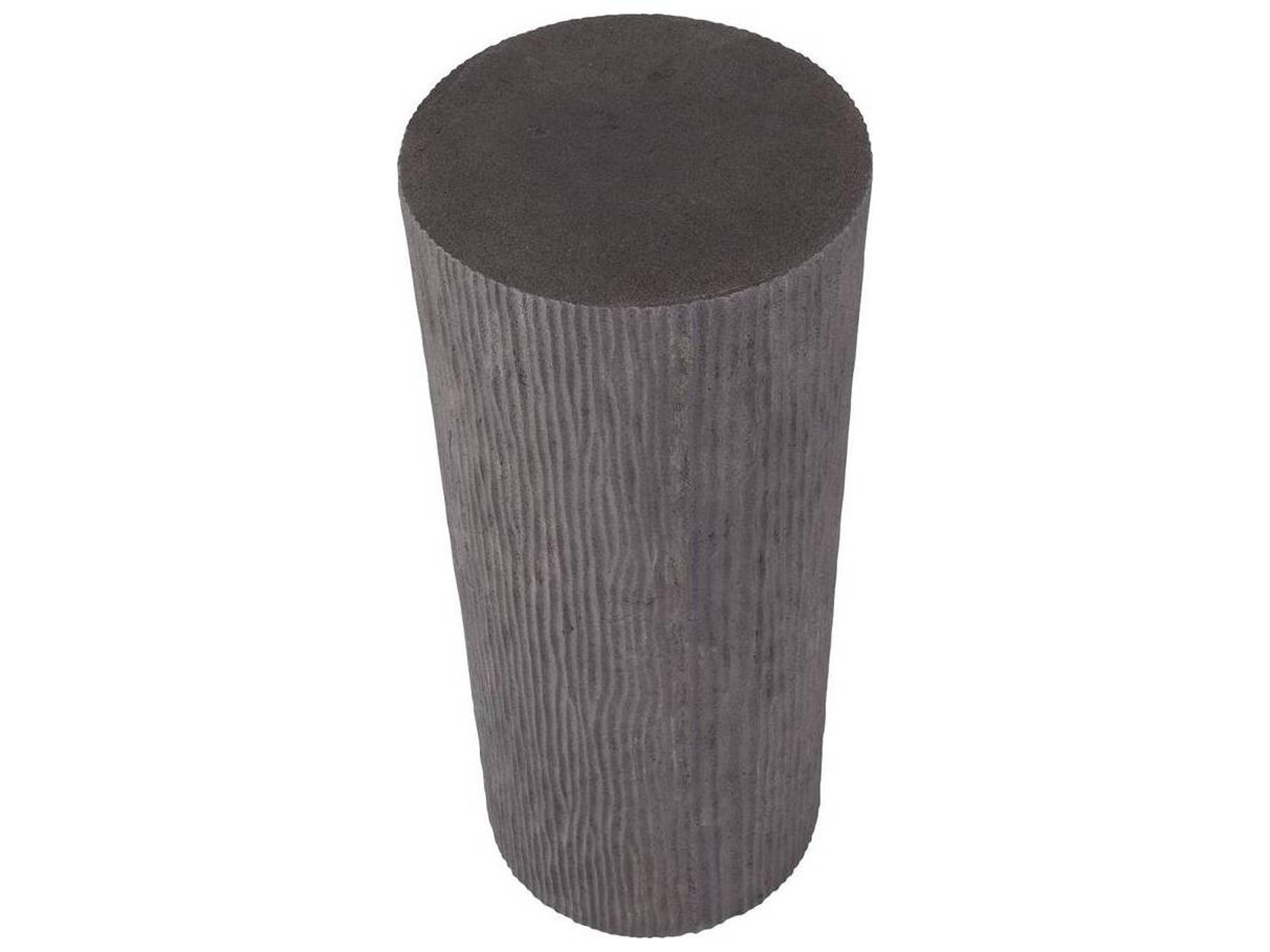 Arteriors Outdoor Davos Black Concrete Round End Table