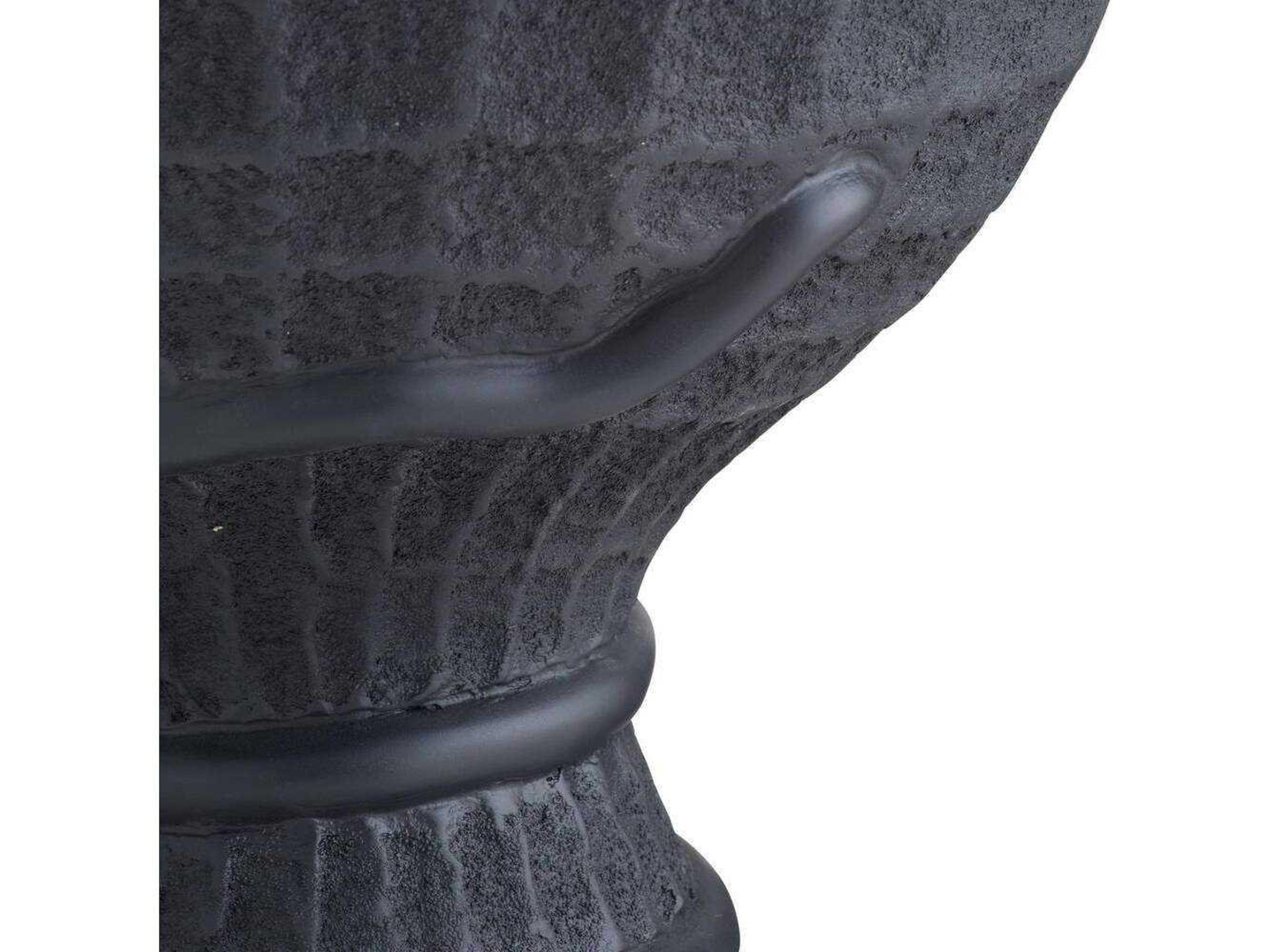 Arteriors Outdoor Black Volcanic Ash Resin Round End Table