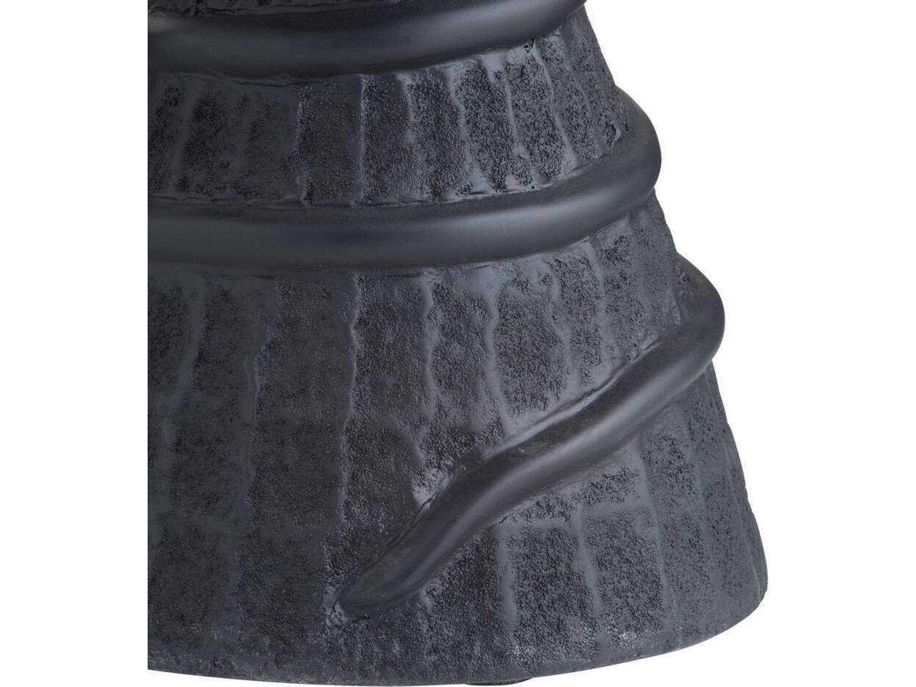 Arteriors Outdoor Black Volcanic Ash Resin Round End Table