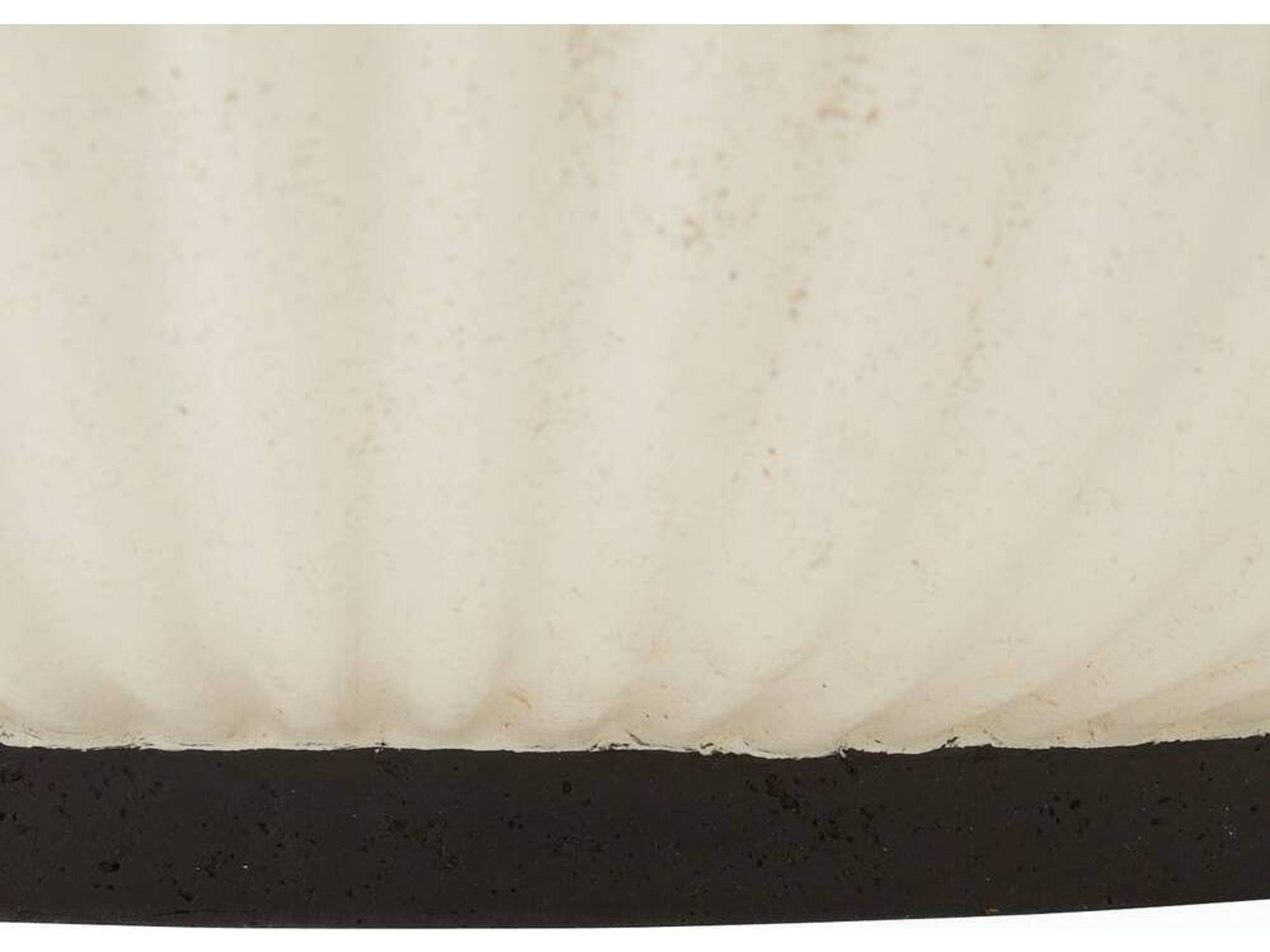 Arteriors Outdoor Etta Ivory Blackened Bronze Concrete Round Coffee Table