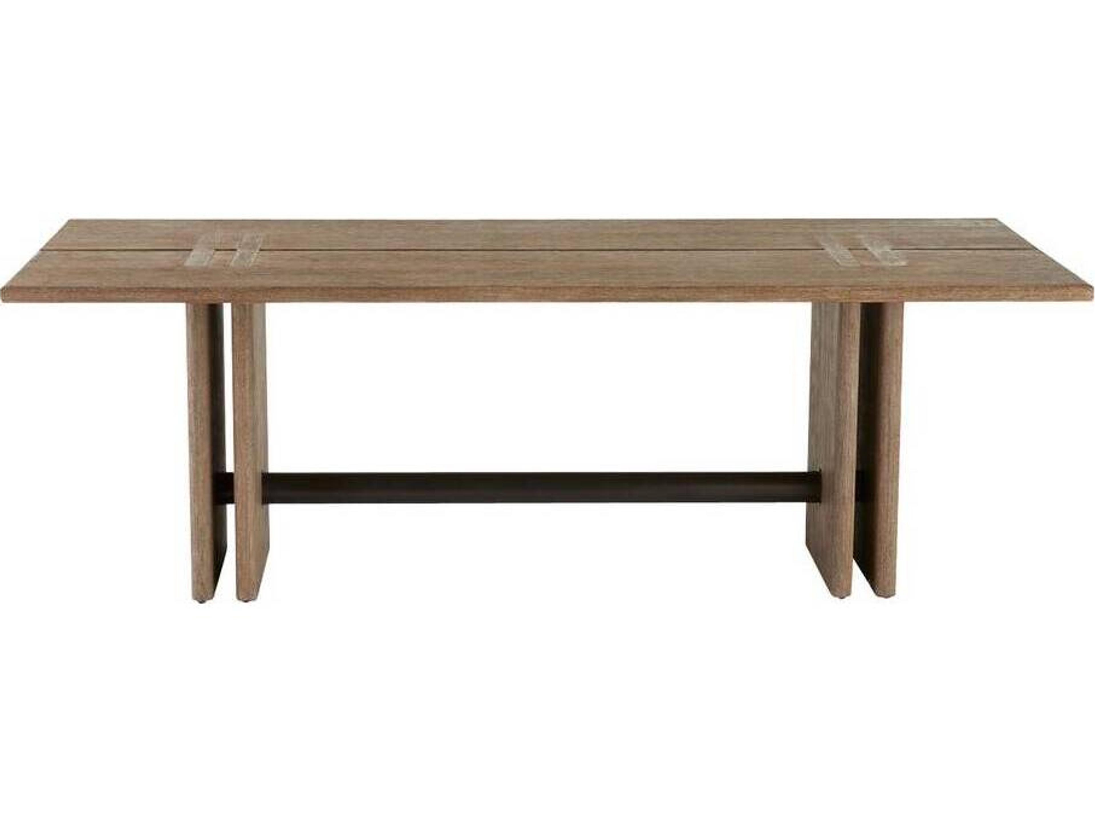 Arteriors Outdoor Dominic Willow Aged Bronze Teak Rectangular Dining Table