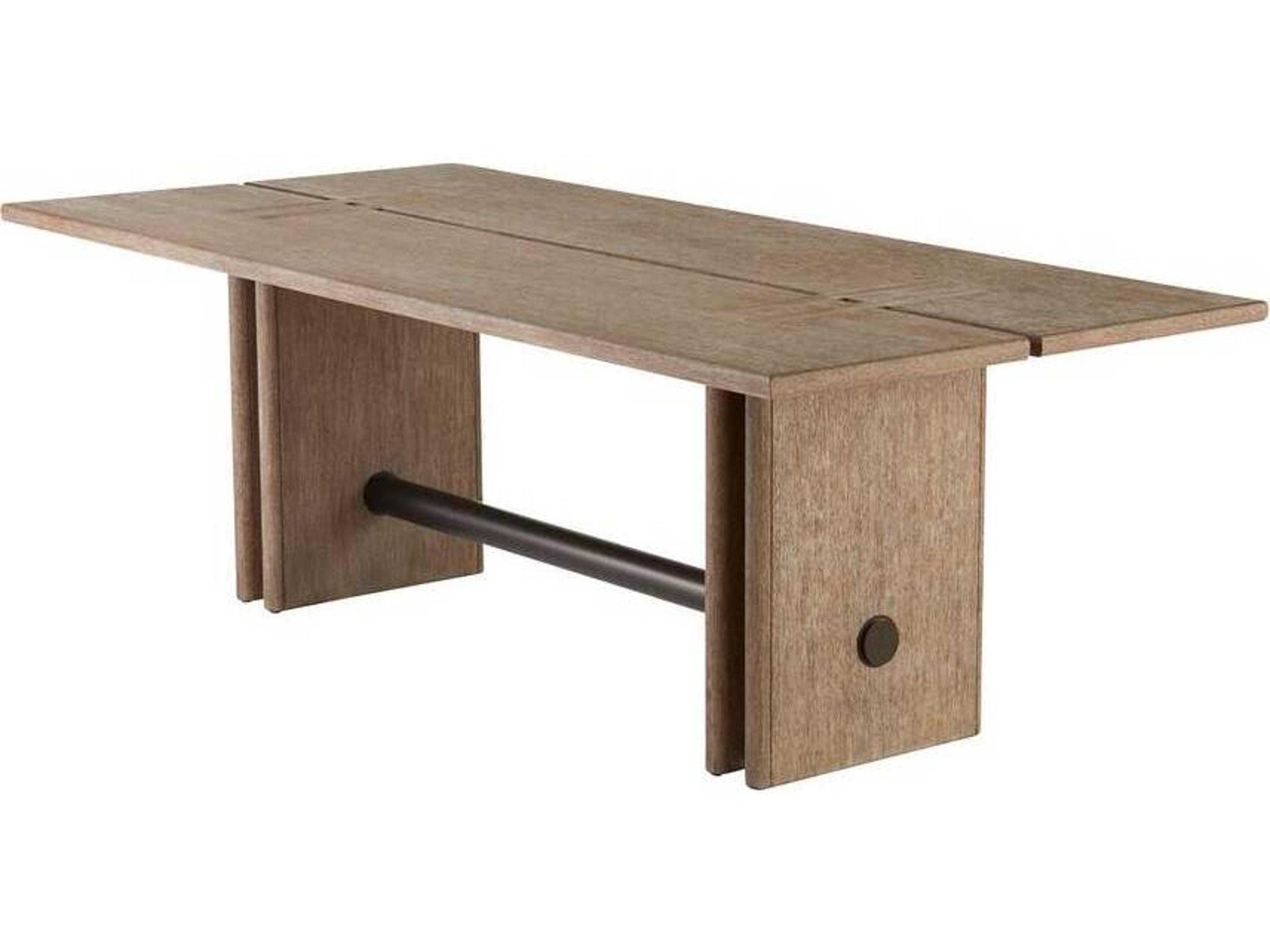 Arteriors Outdoor Dominic Willow Aged Bronze Teak Rectangular Dining Table