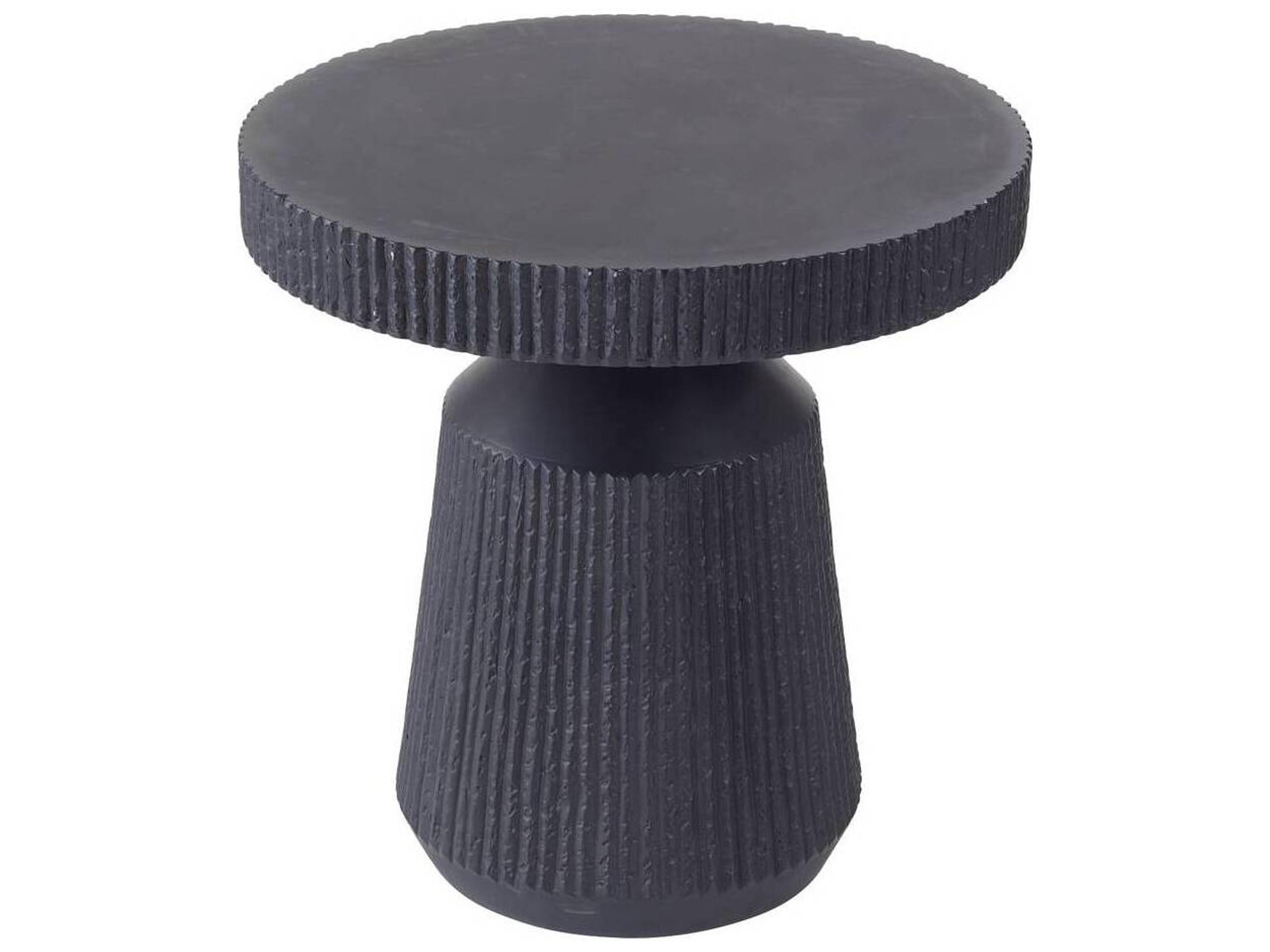 Arteriors Outdoor Boyden Black Concrete Round End Table
