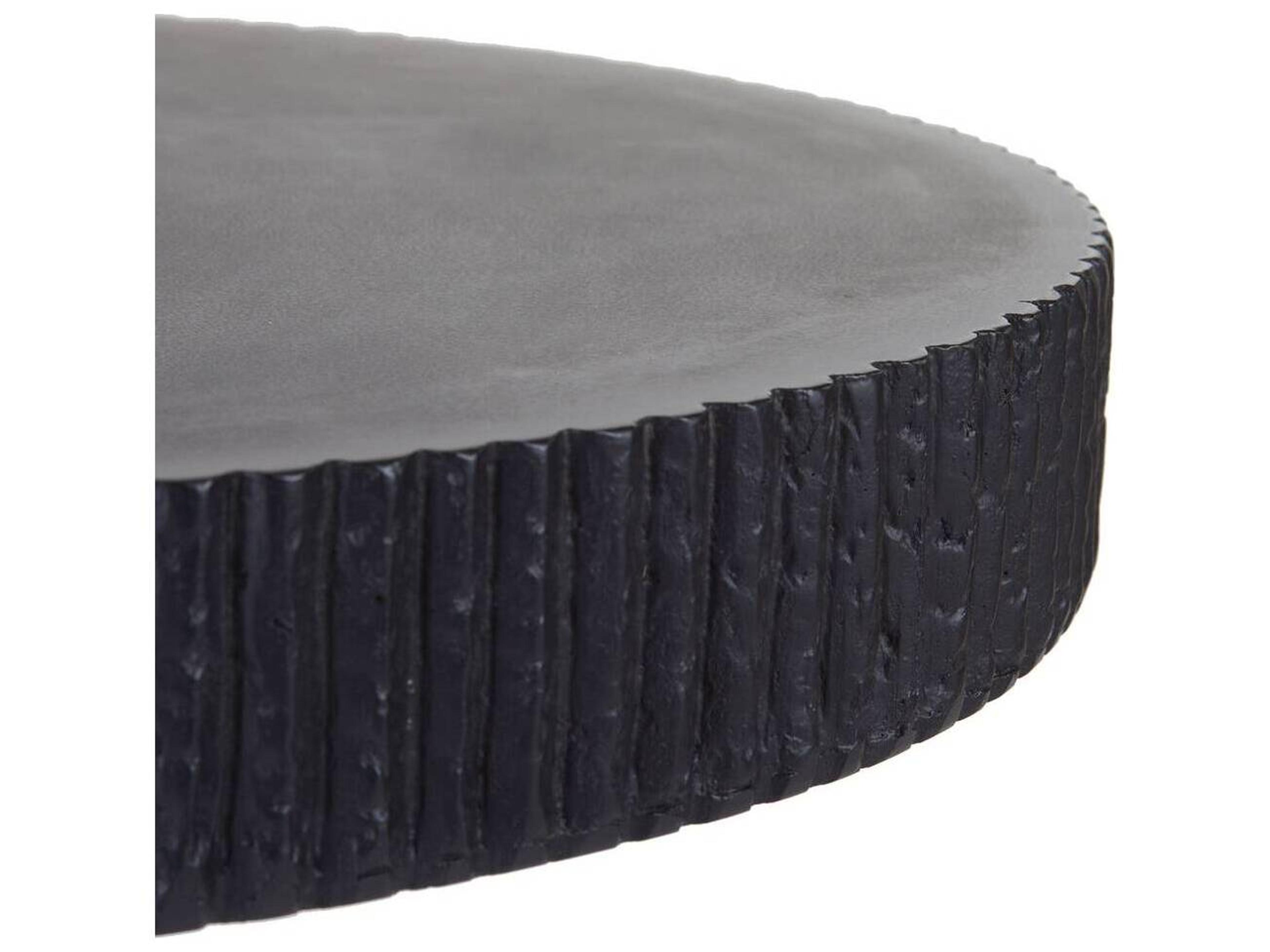 Arteriors Outdoor Boyden Black Concrete Round End Table
