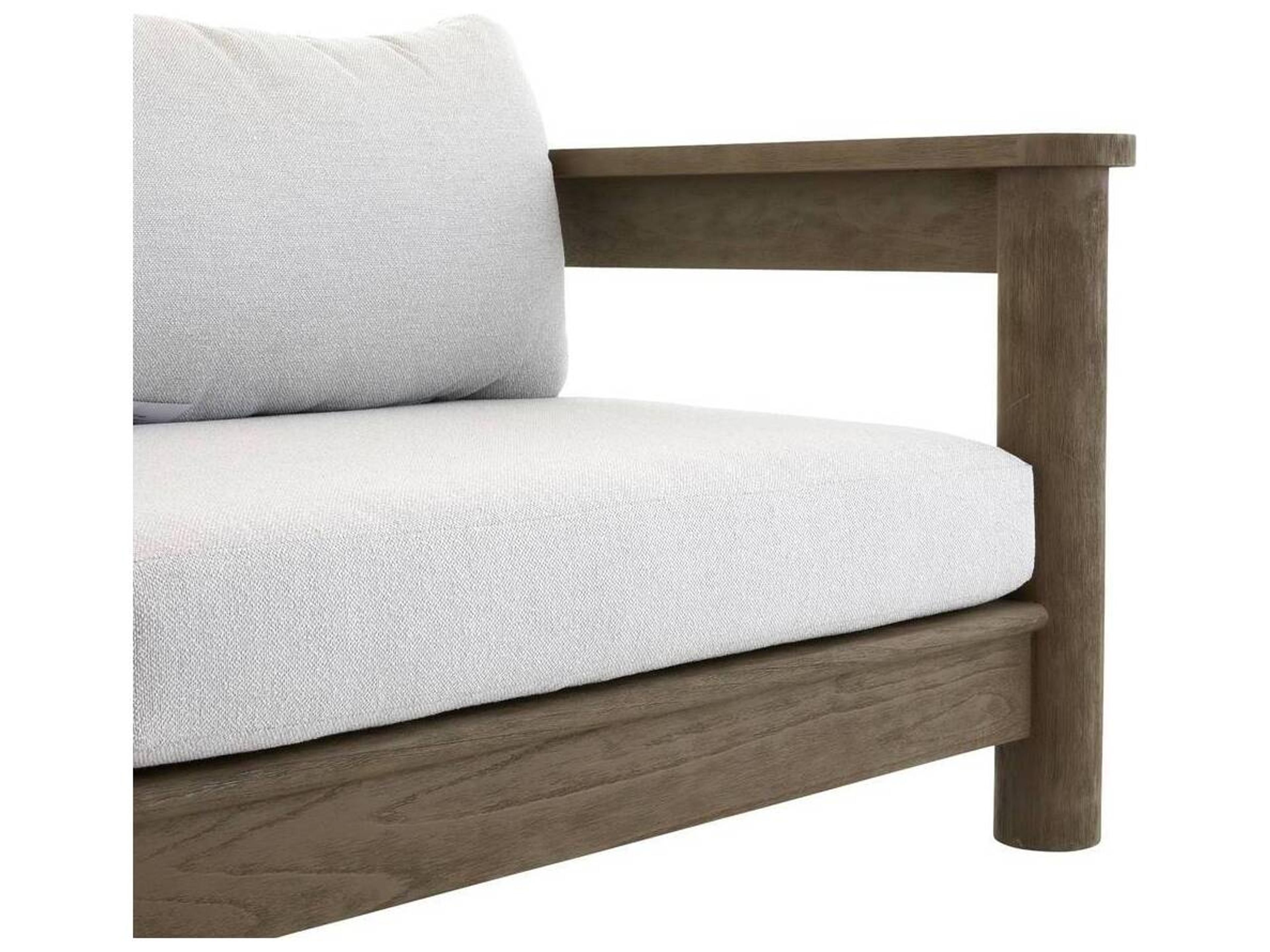 Arteriors Outdoor Caldwell Porpoise Weathered Teak Cushion Sofa