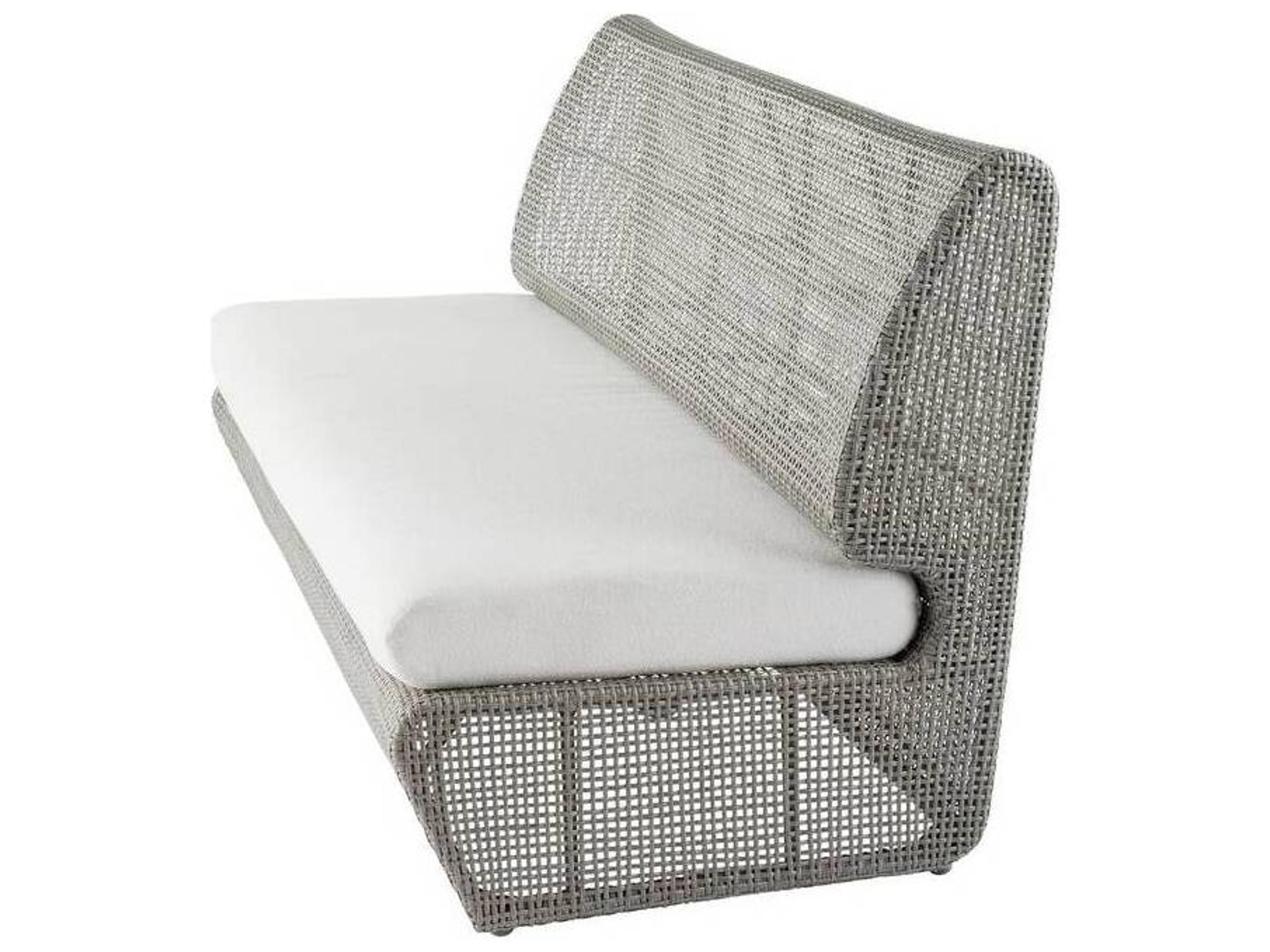 Arteriors Outdoor Dupont Pearl Weathered Gray Wicker Cushion Sofa