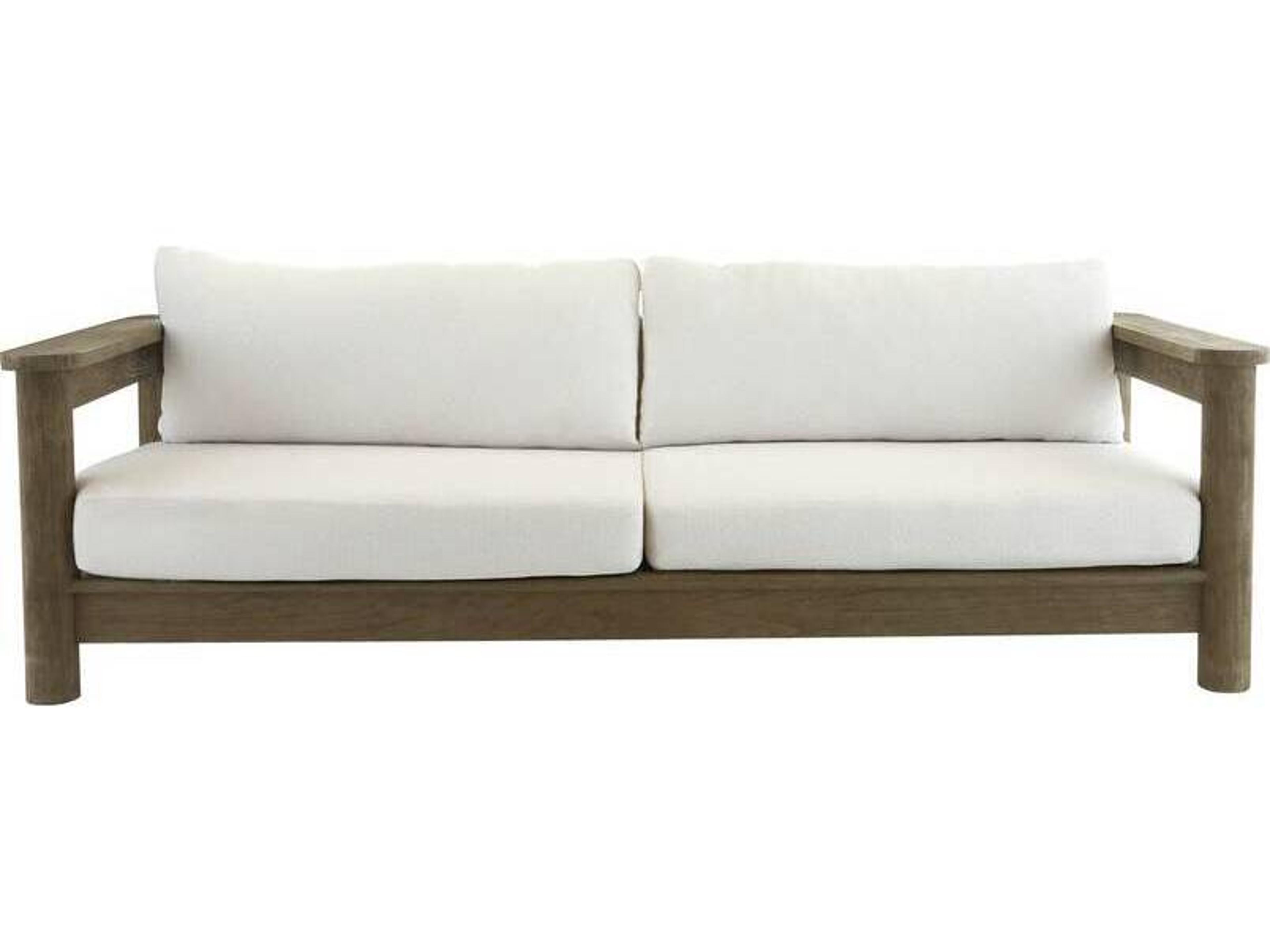 Arteriors Outdoor Caldwell Shale Weathered Teak Cushion Sofa