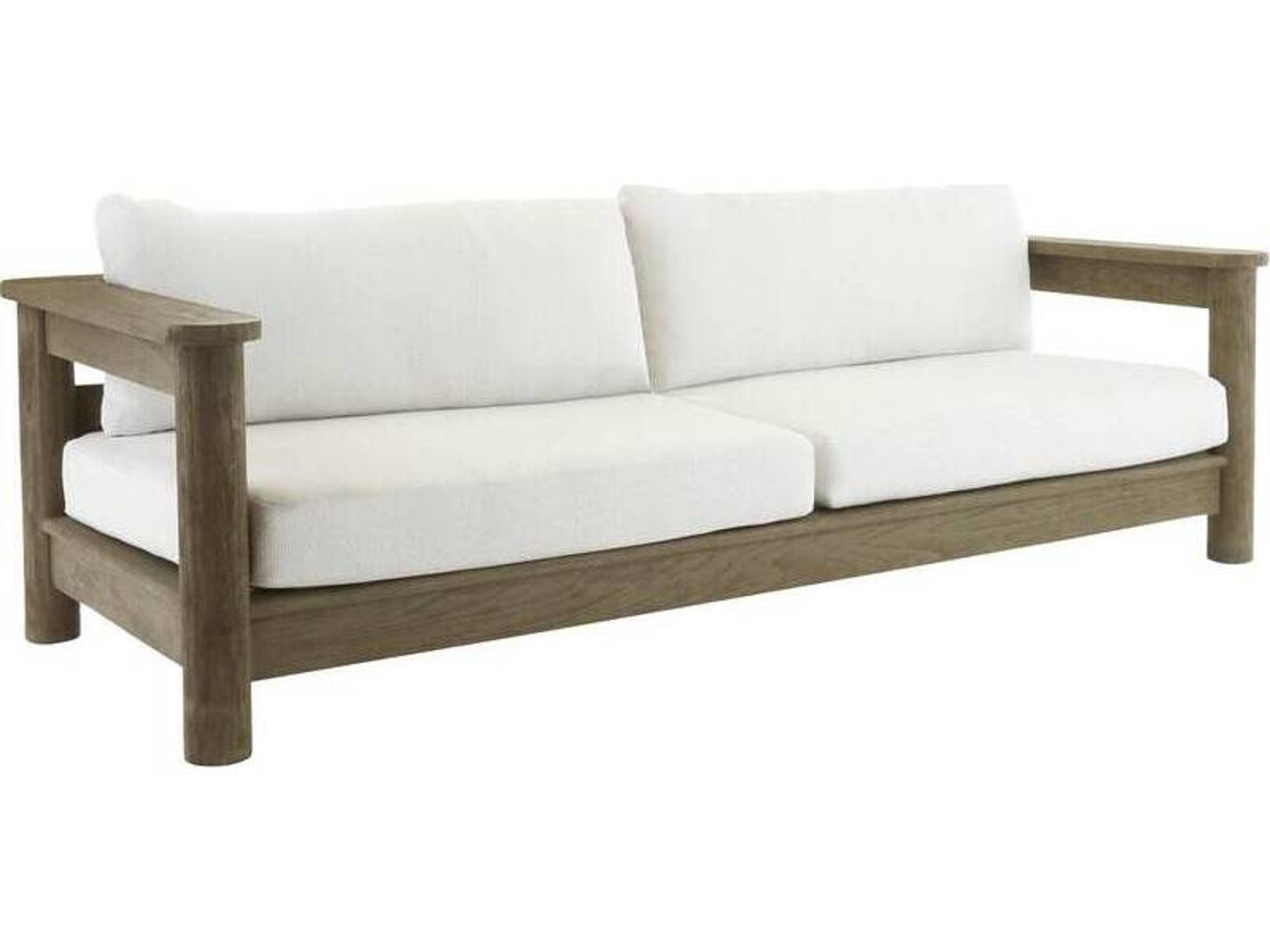 Arteriors Outdoor Caldwell Shale Weathered Teak Cushion Sofa